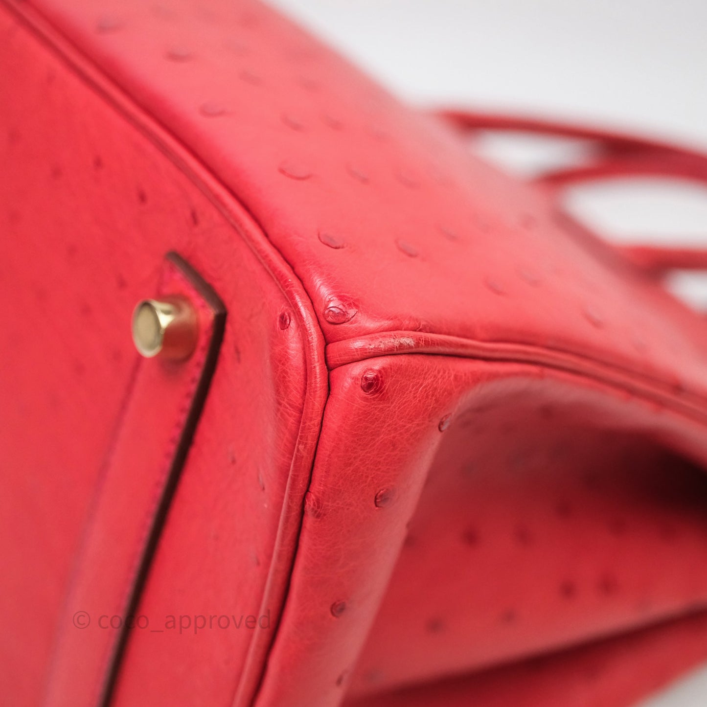 Hermes Birkin 35 Rouge Pivoine 2R Ostrich Gold Hardware