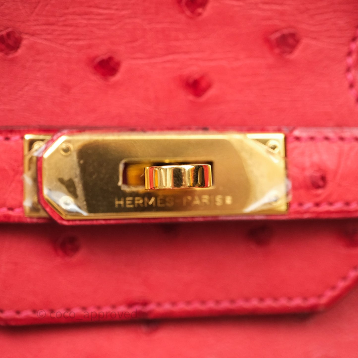 Hermes Birkin 35 Rouge Pivoine 2R Ostrich Gold Hardware