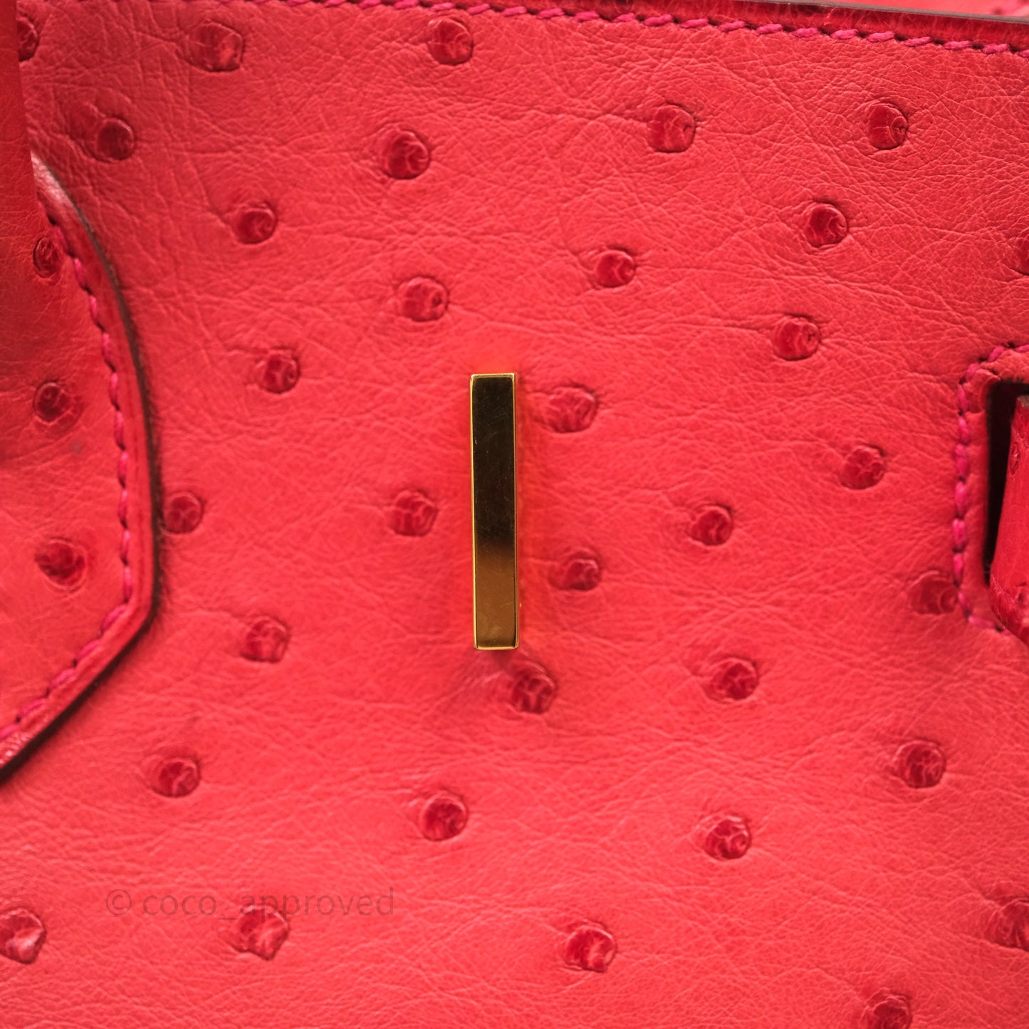 Hermes Birkin 35 Rouge Pivoine 2R Ostrich Gold Hardware