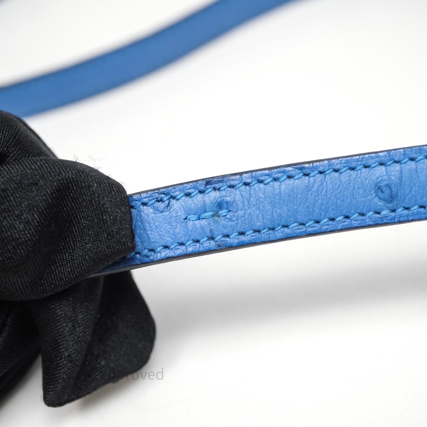 Hermes Mini Constance Ostrich Blue Bleuet O7 Gold Hardware