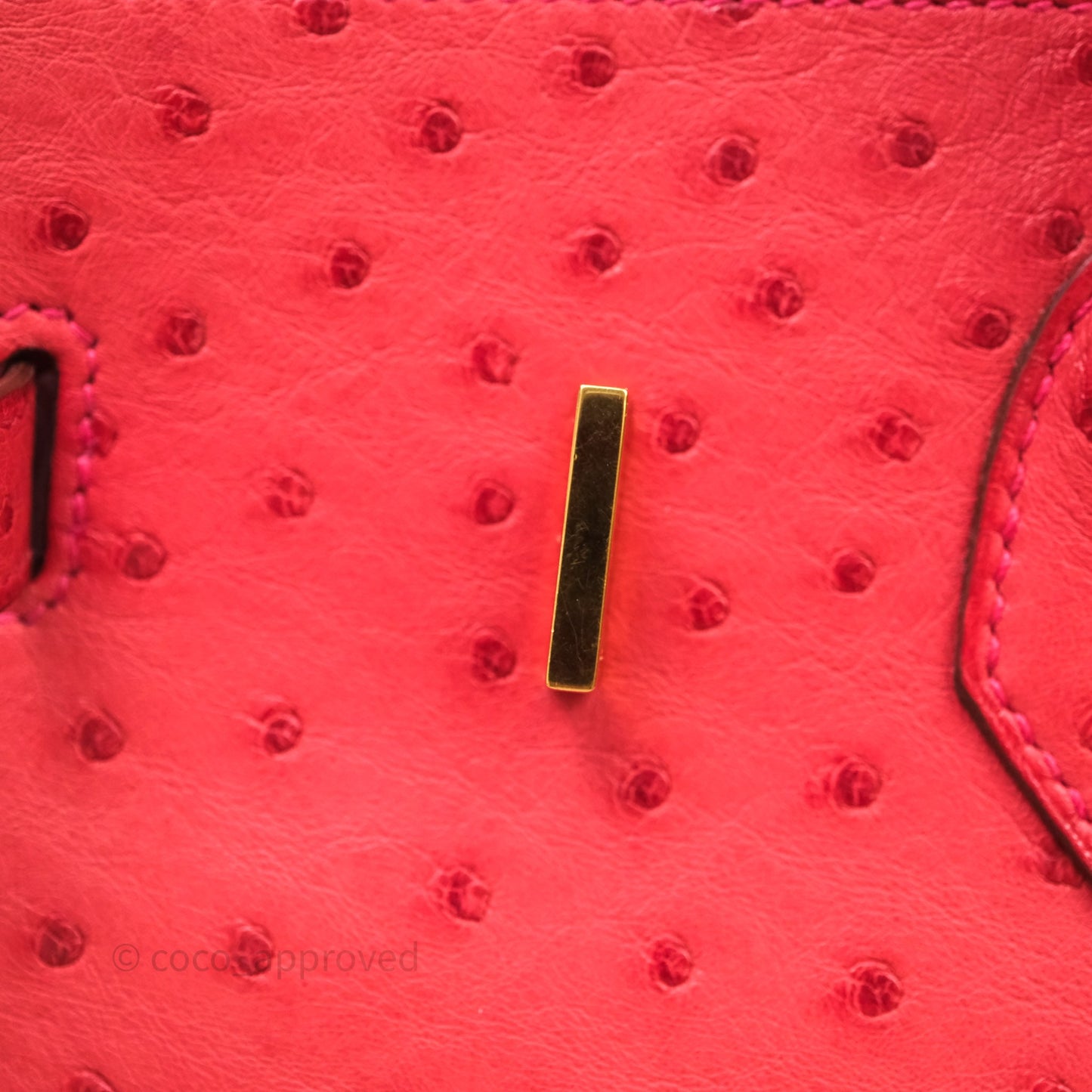 Hermes Birkin 35 Rouge Pivoine 2R Ostrich Gold Hardware