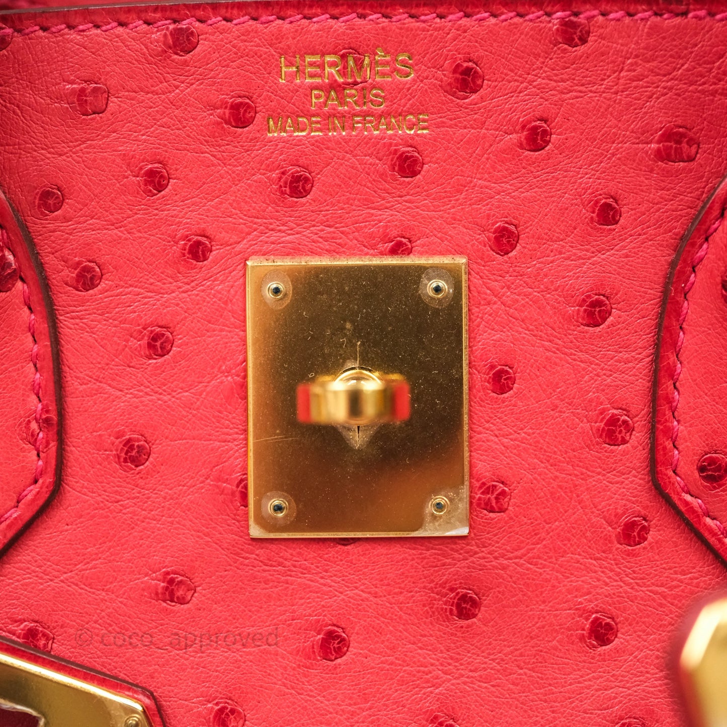 Hermes Birkin 35 Rouge Pivoine 2R Ostrich Gold Hardware