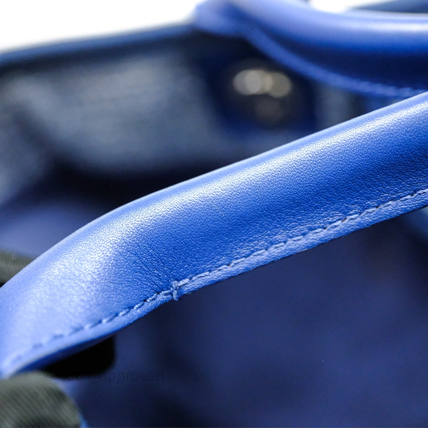 Chanel Large Deauville Blue Canvas Silver Hardware