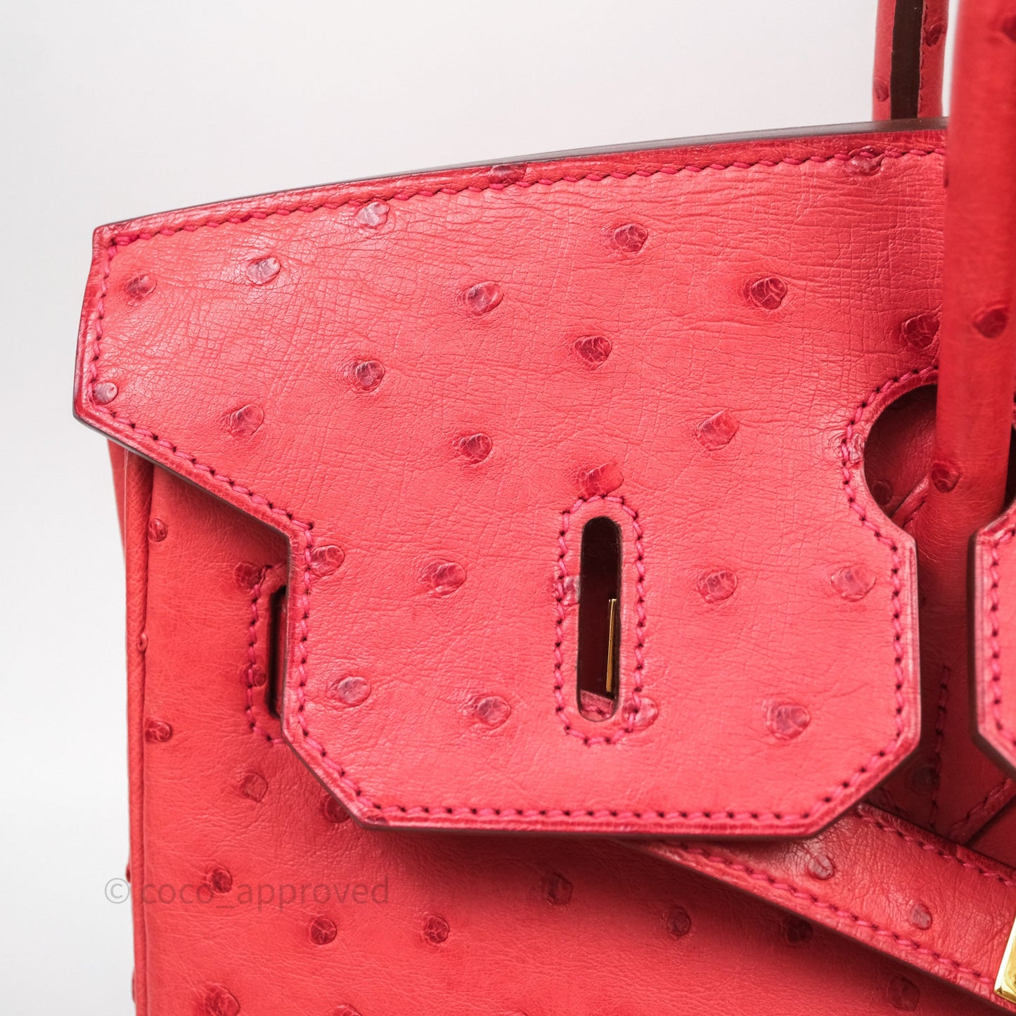 Hermes Birkin 35 Rouge Pivoine 2R Ostrich Gold Hardware