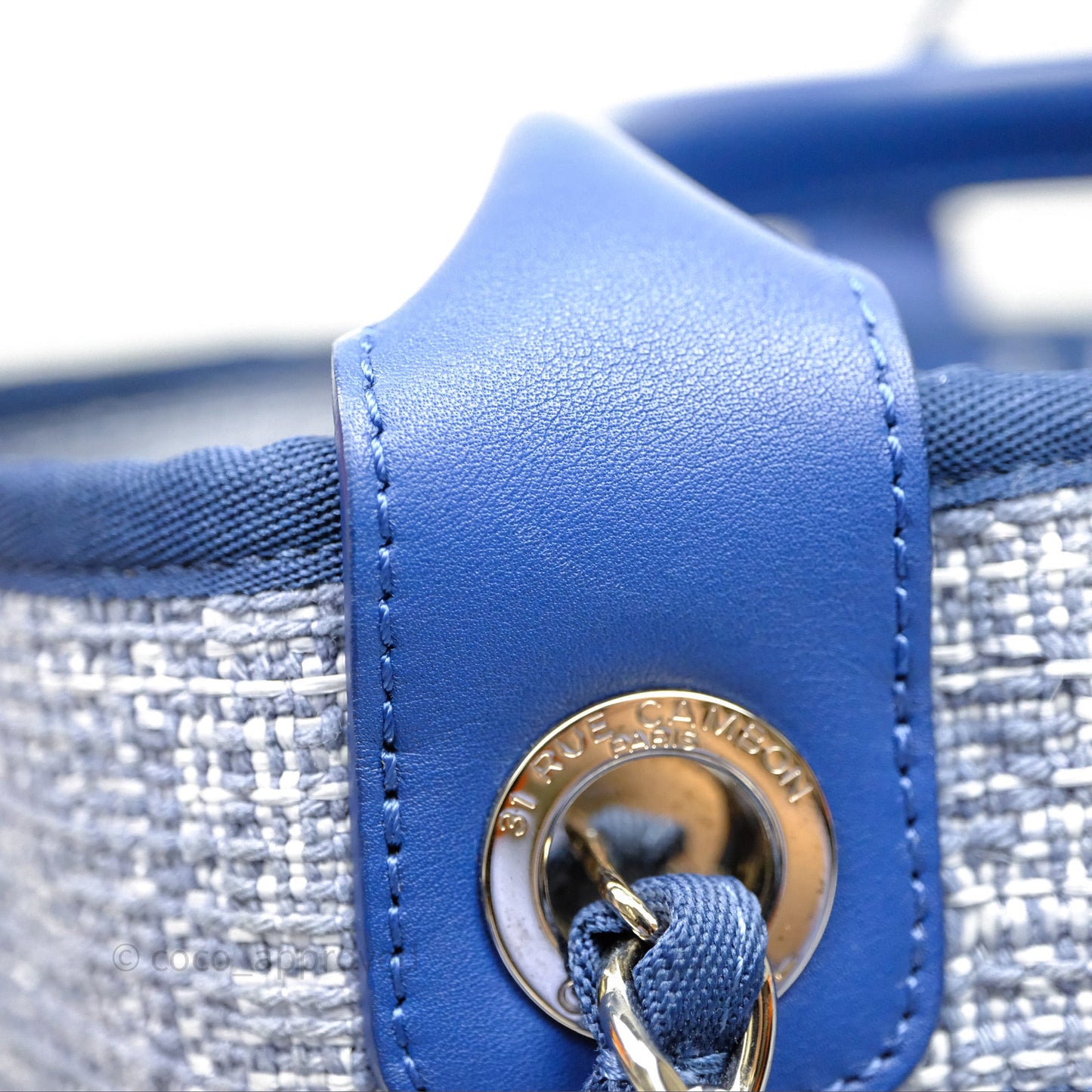 Chanel Large Deauville Blue Canvas Silver Hardware