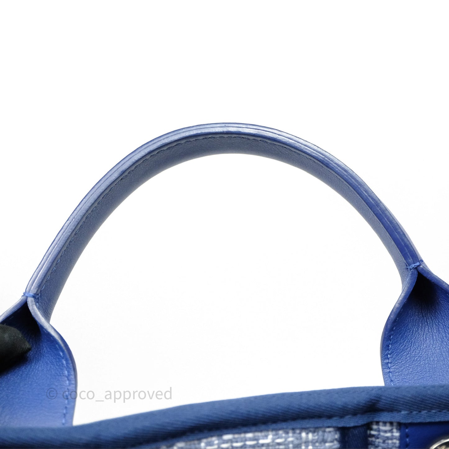 Chanel Large Deauville Blue Canvas Silver Hardware