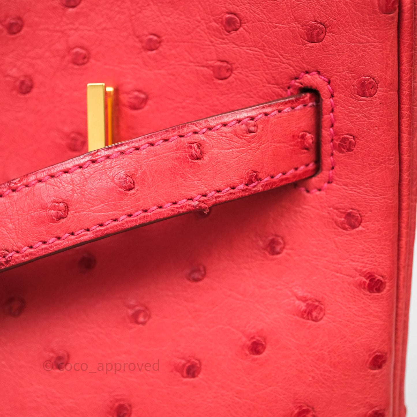 Hermes Birkin 35 Rouge Pivoine 2R Ostrich Gold Hardware