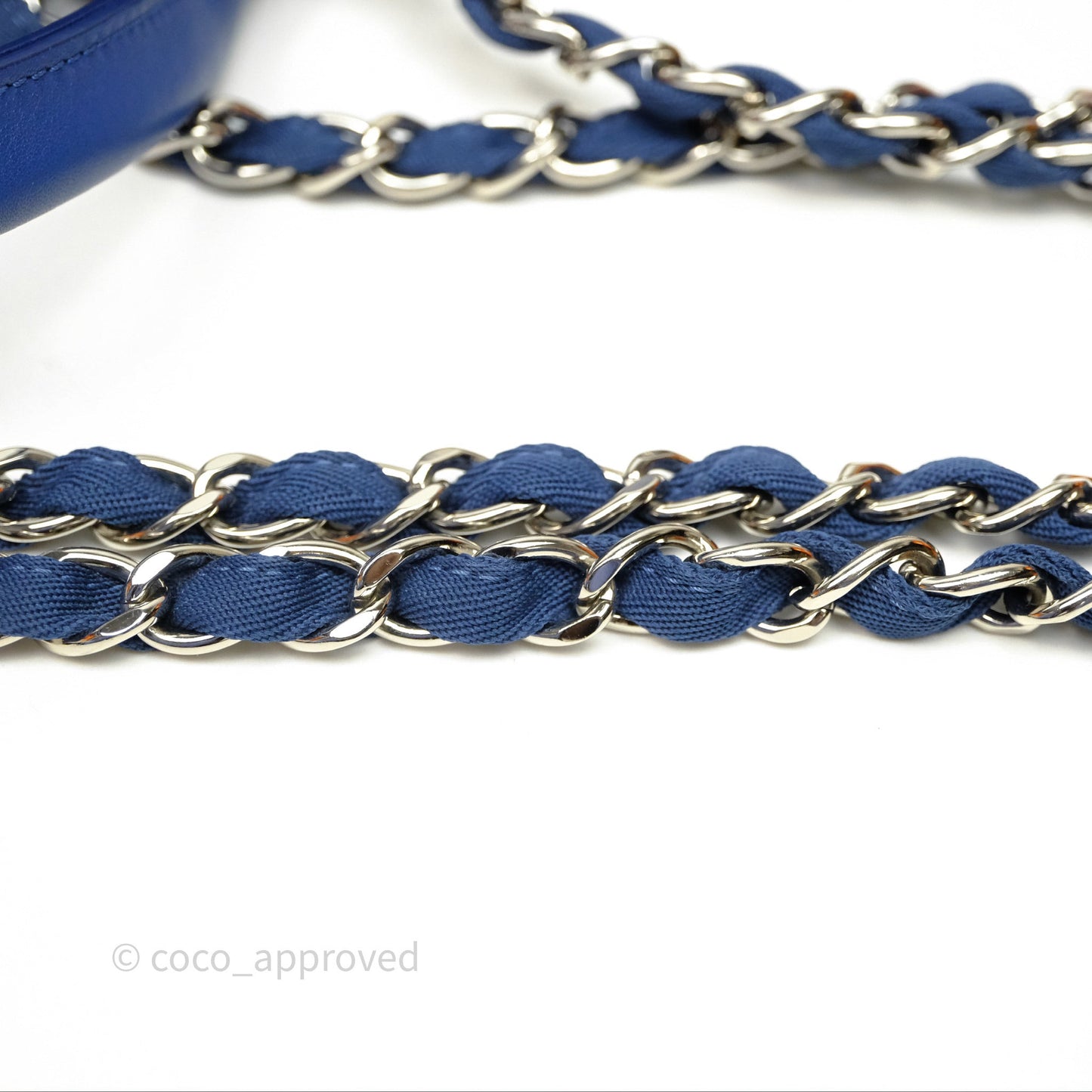 Chanel Large Deauville Blue Canvas Silver Hardware