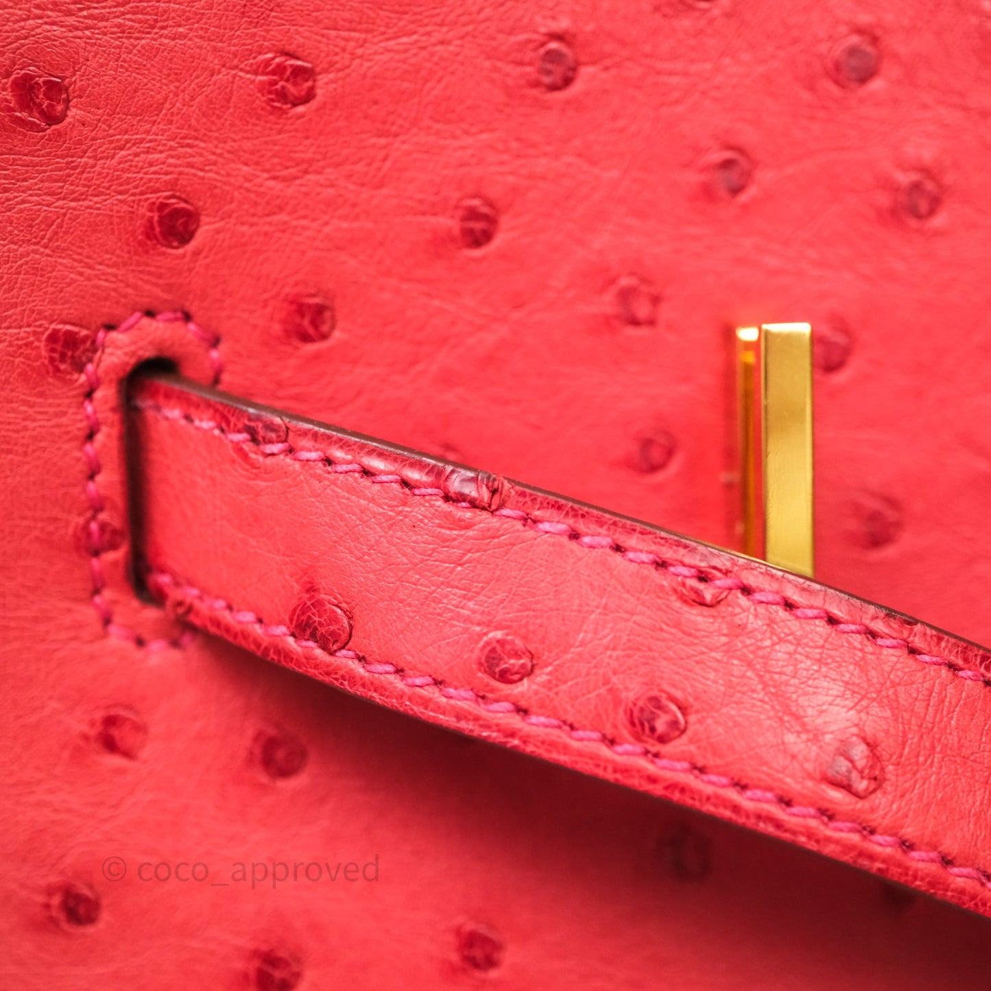 Hermes Birkin 35 Rouge Pivoine 2R Ostrich Gold Hardware