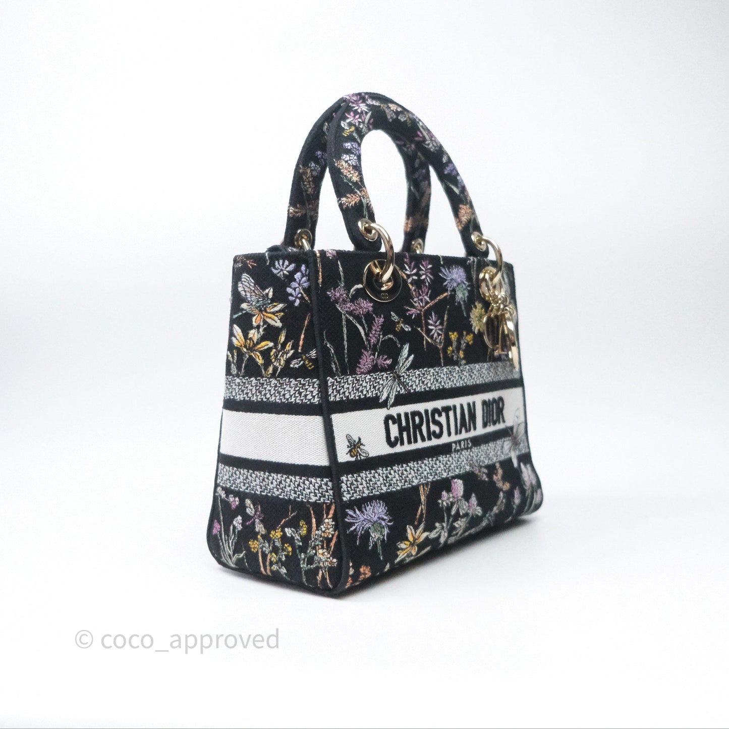 Christian Dior Medium Lady D-Lite Bag Embroidered Herbarium