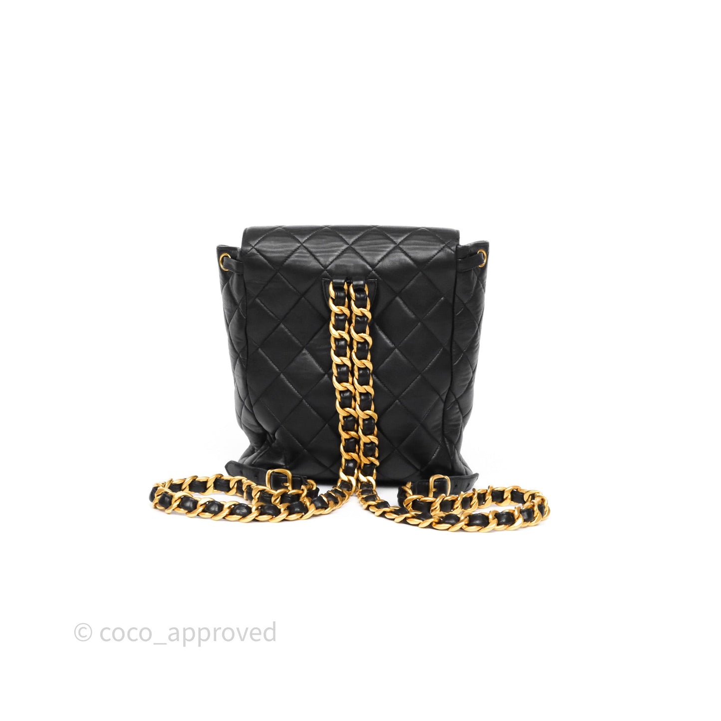 Chanel Vintage CC Duma Backpack Black Lambskin 24K Gold Hardware