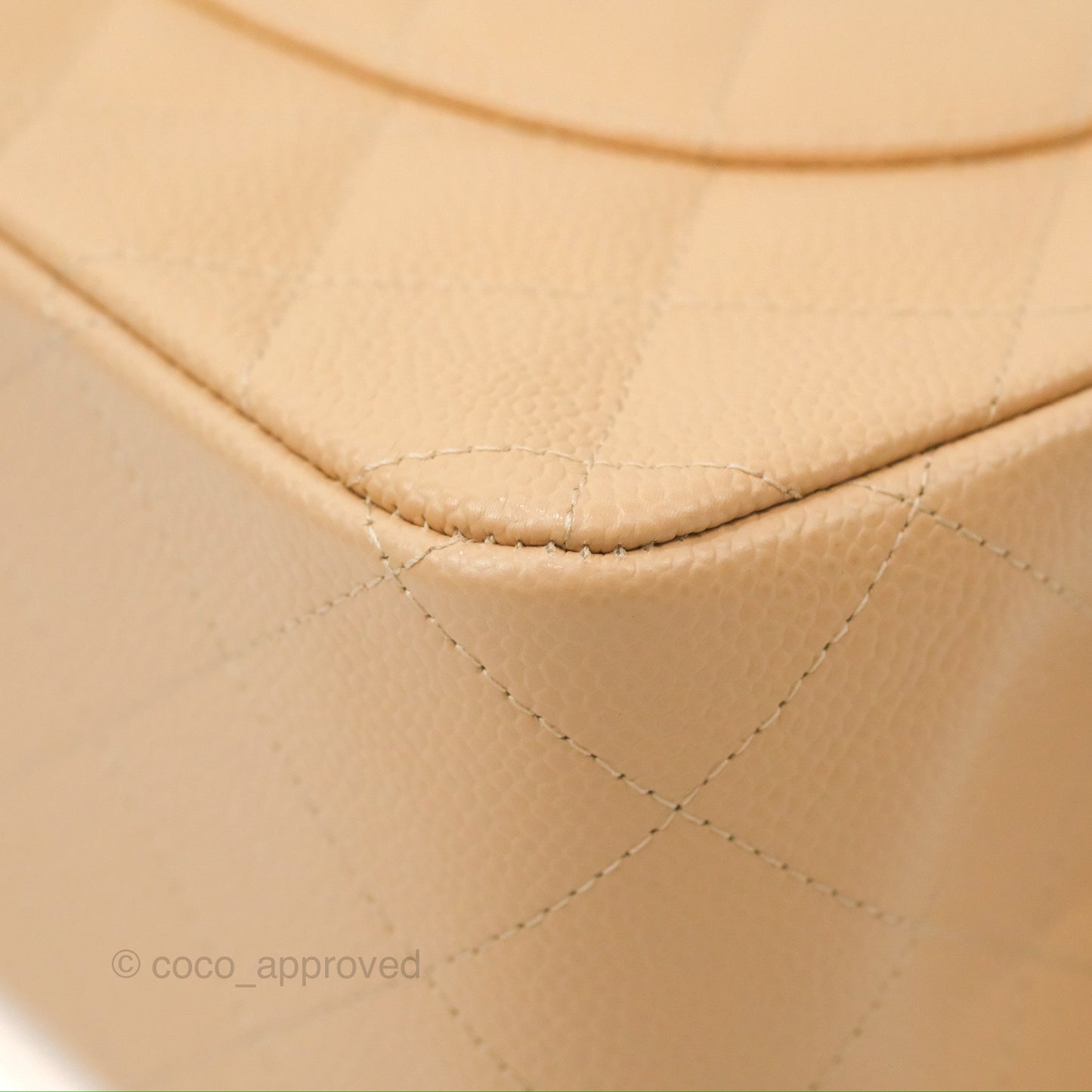Chanel Jumbo Double Flap Beige Caviar Gold Hardware⁣⁣