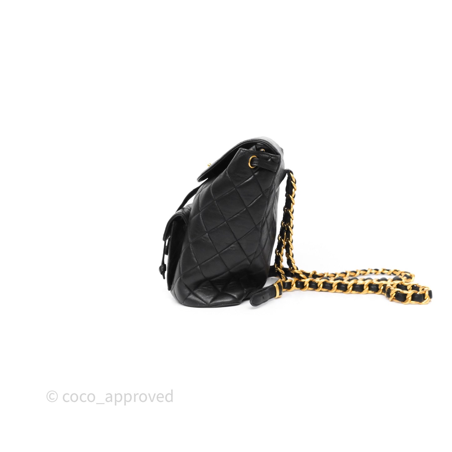 Chanel Vintage CC Duma Backpack Black Lambskin 24K Gold Hardware