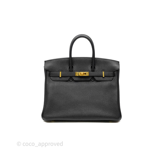 Hermes Birkin 25 Black Togo Gold Hardware