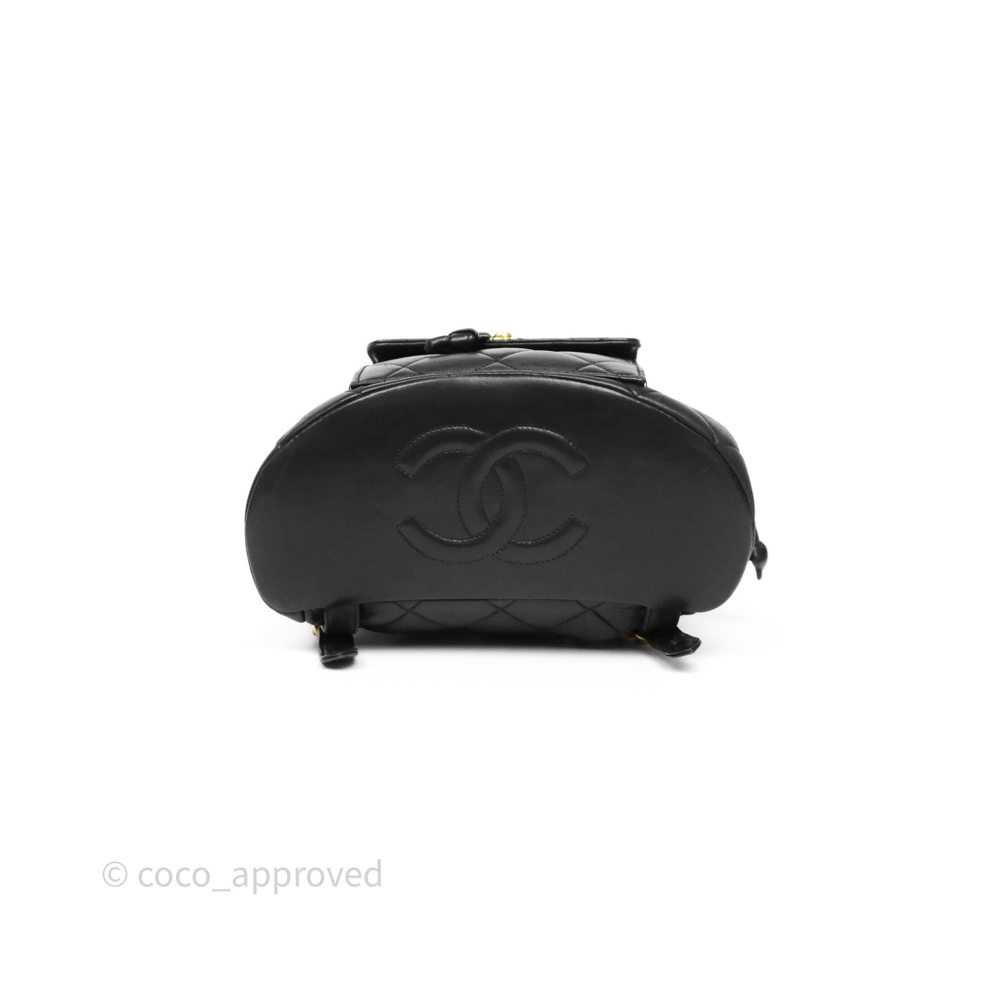 Chanel Vintage CC Duma Backpack Black Lambskin 24K Gold Hardware