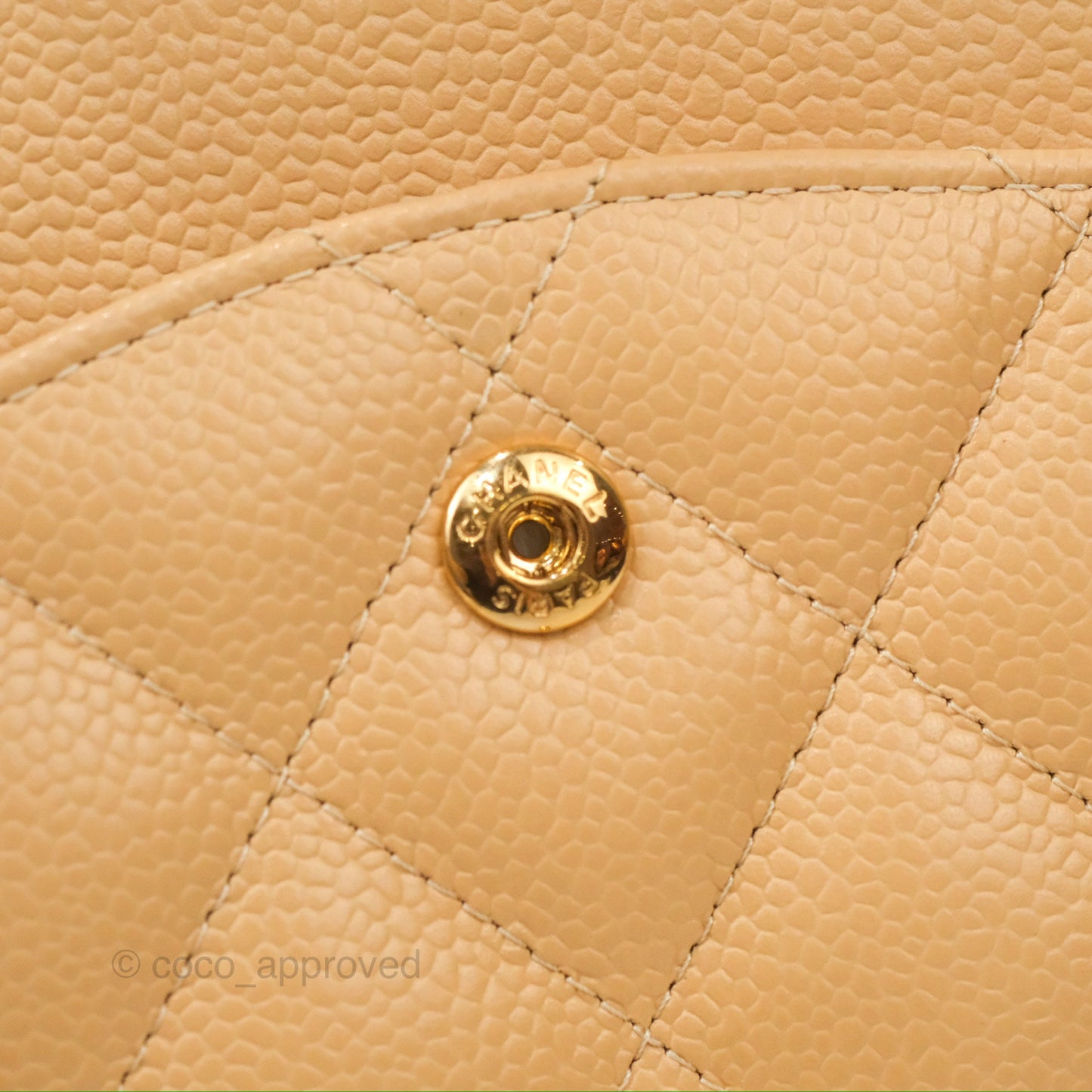 Chanel Jumbo Double Flap Beige Caviar Gold Hardware⁣⁣