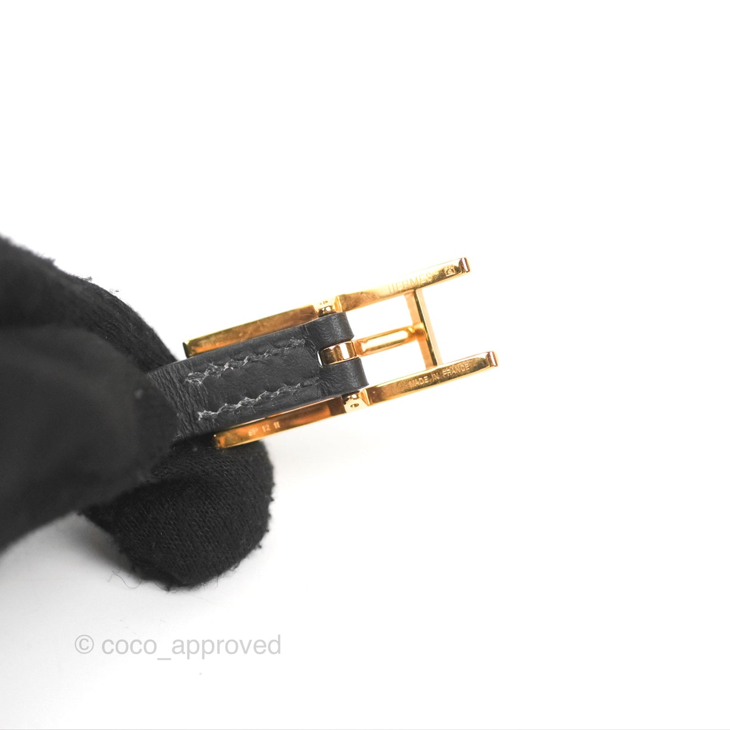 Hermès Behapi Double Tour Bracelet in Fauve/Black Calfskin Gold Hardware