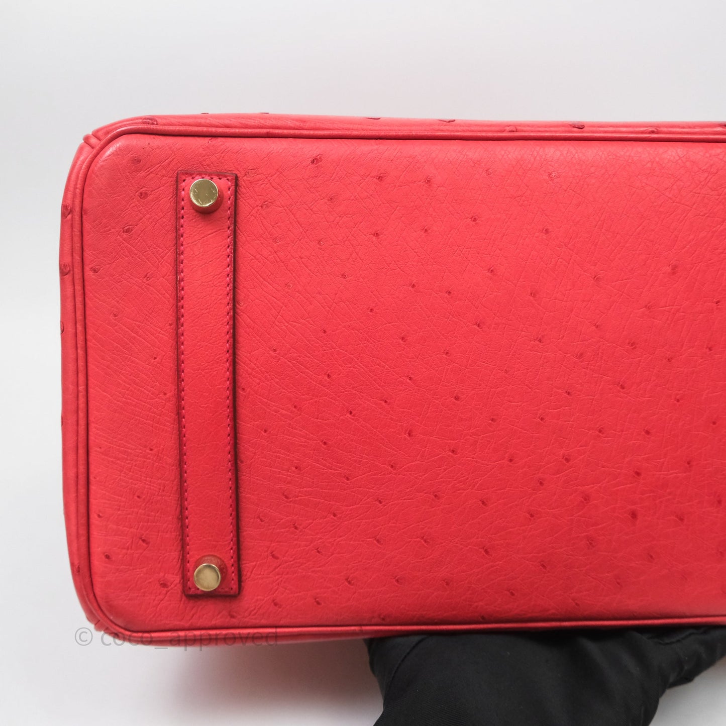 Hermes Birkin 35 Rouge Pivoine 2R Ostrich Gold Hardware