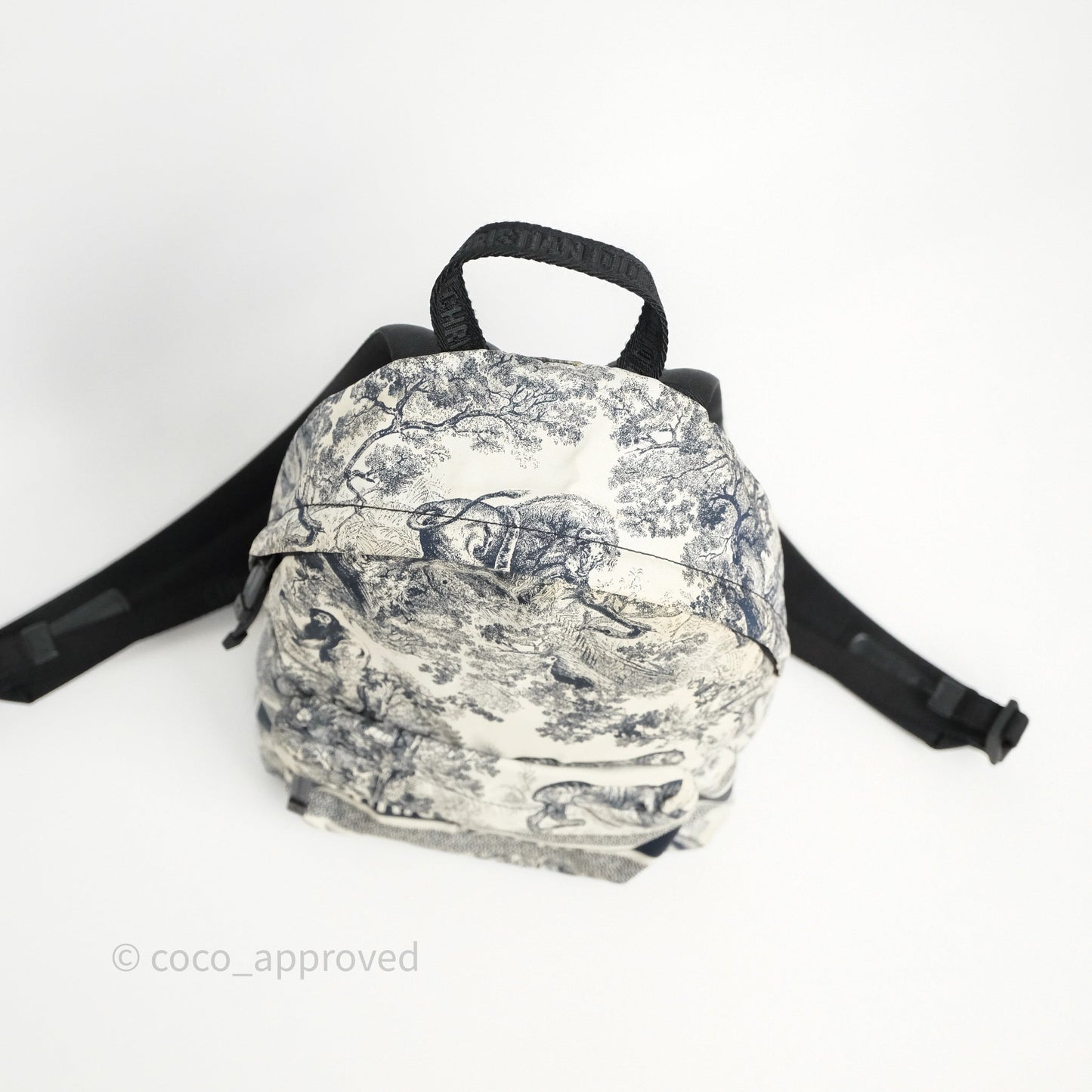 Christian Dior Toile De Jouy Diortravel Backpack White/ Blue Nylon