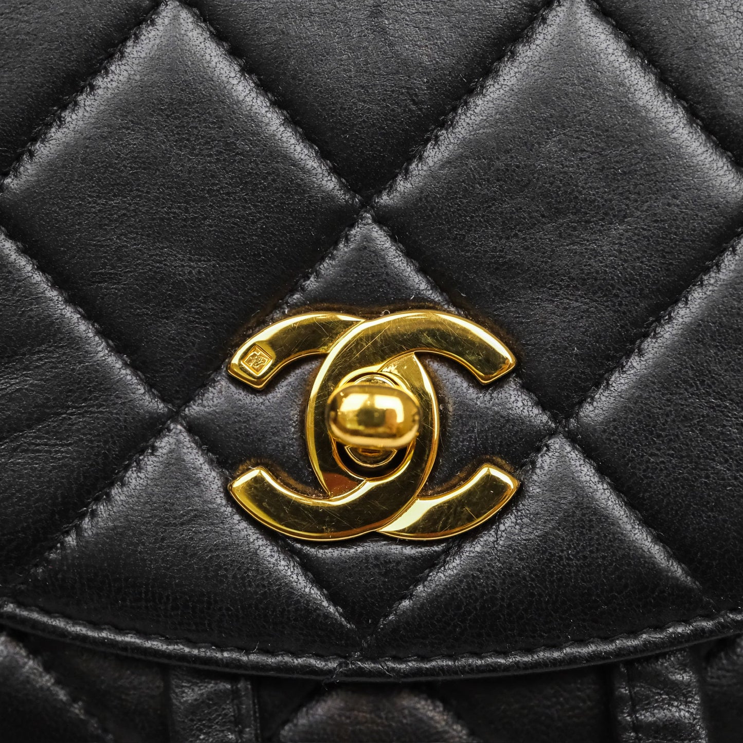 Chanel Vintage CC Duma Backpack Black Lambskin 24K Gold Hardware
