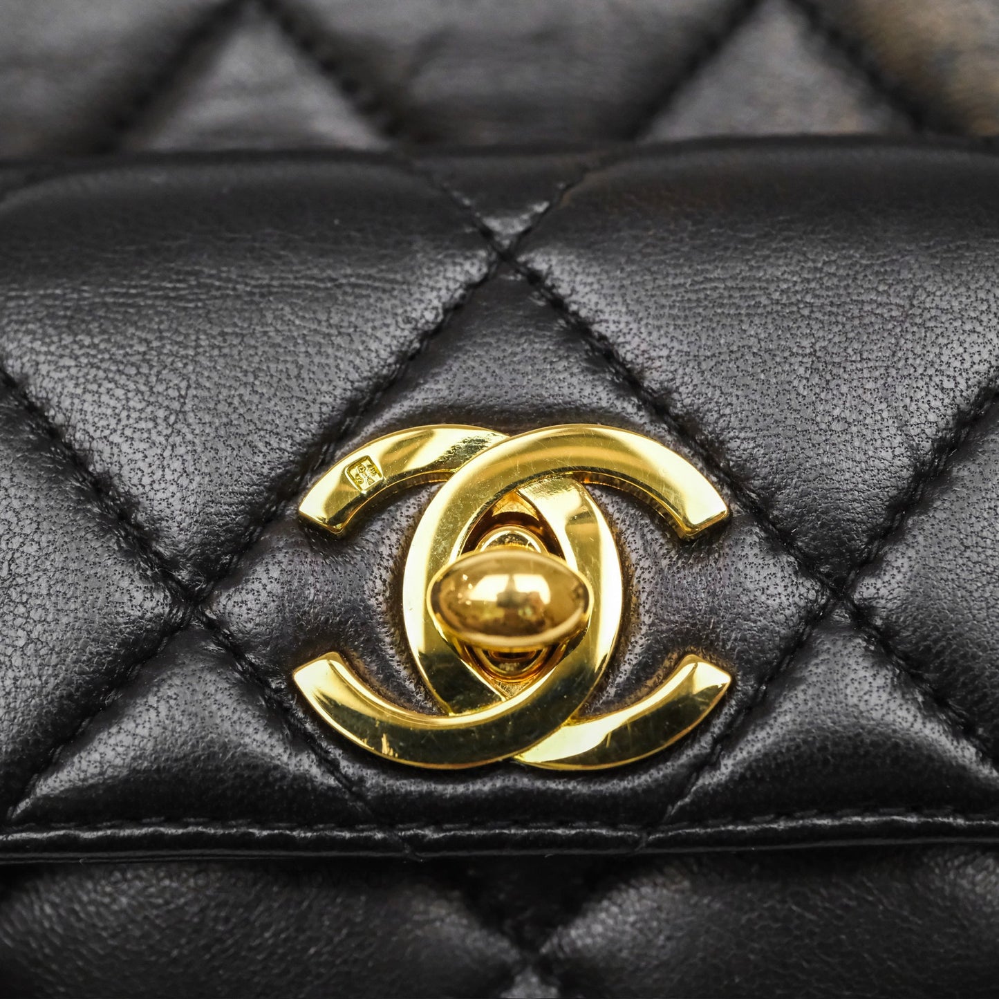 Chanel Vintage CC Duma Backpack Black Lambskin 24K Gold Hardware