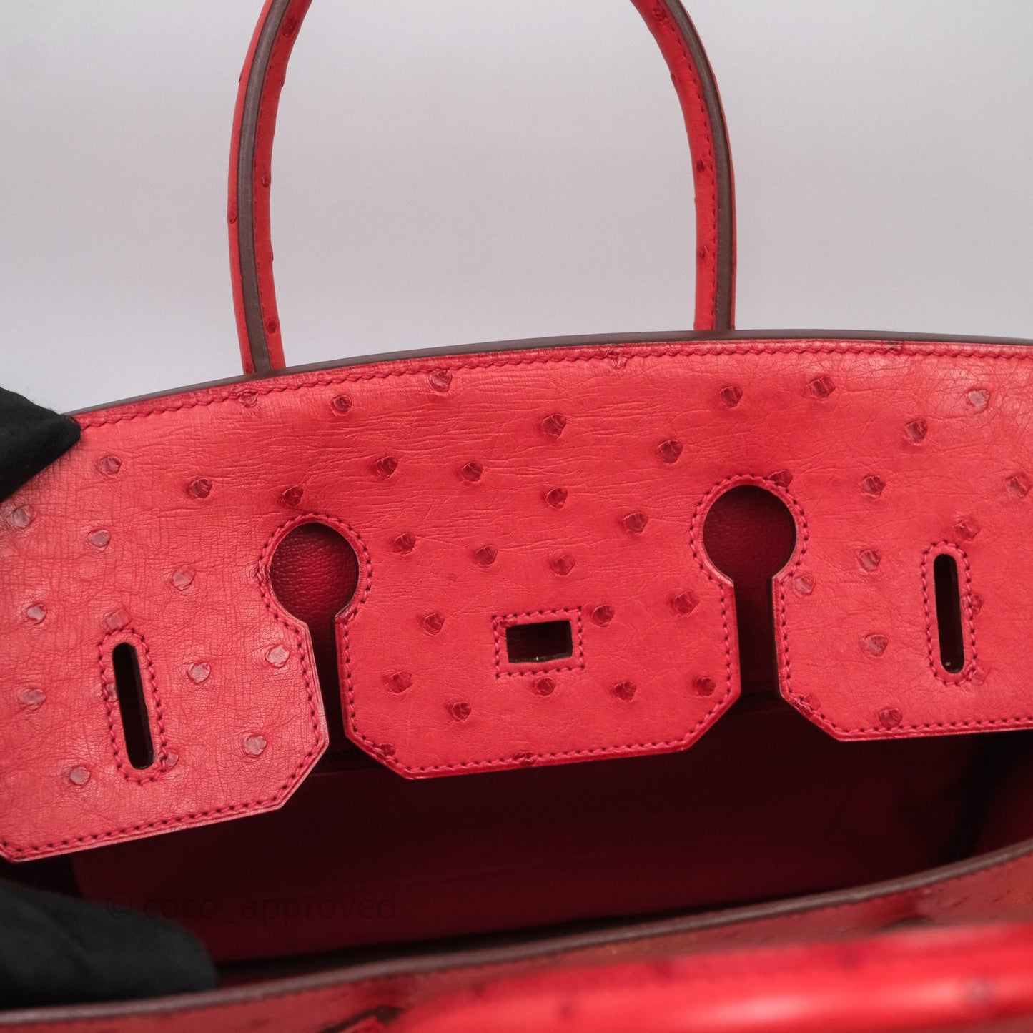 Hermes Birkin 35 Rouge Pivoine 2R Ostrich Gold Hardware