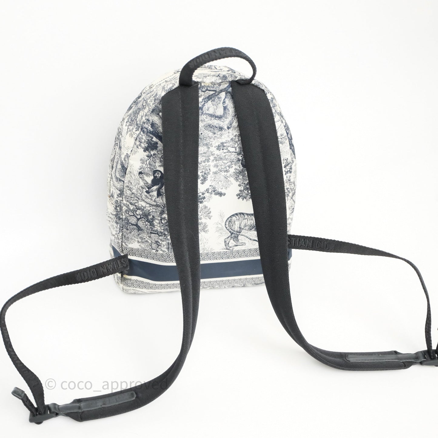 Christian Dior Toile De Jouy Diortravel Backpack White/ Blue Nylon
