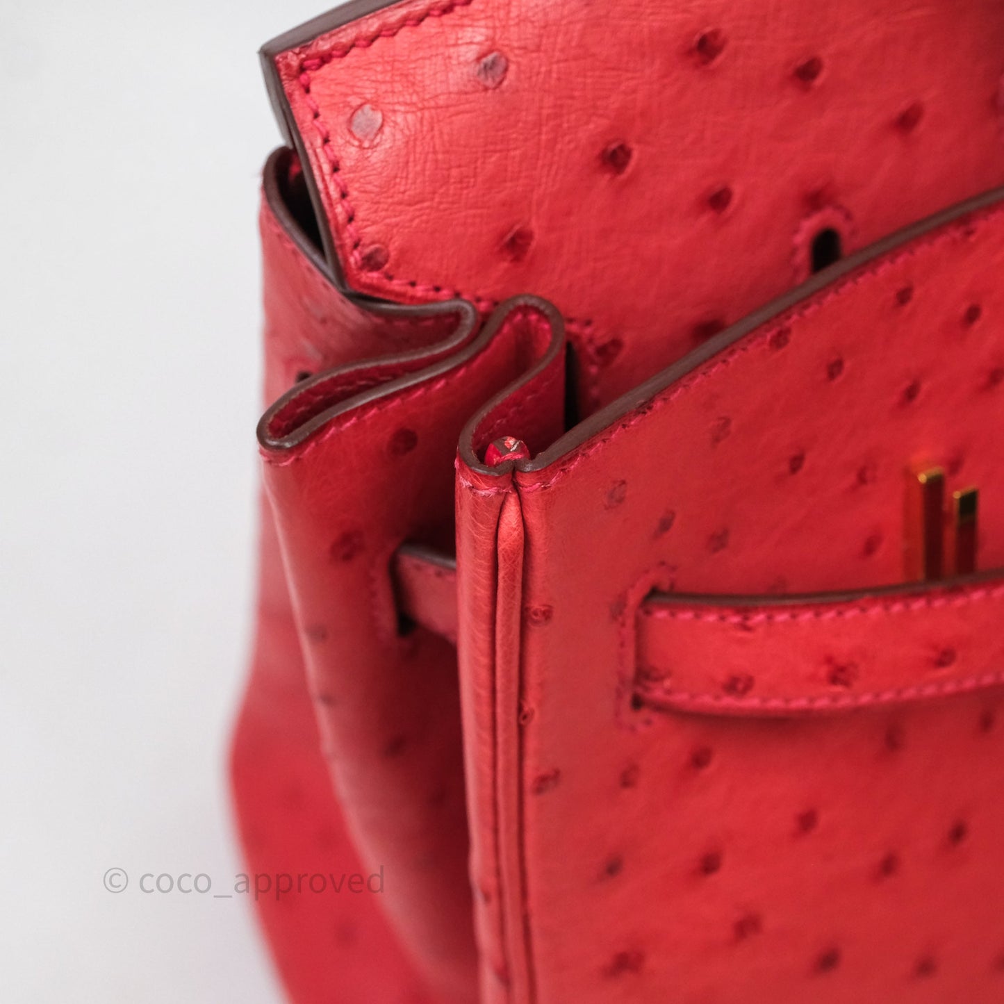 Hermes Birkin 35 Rouge Pivoine 2R Ostrich Gold Hardware