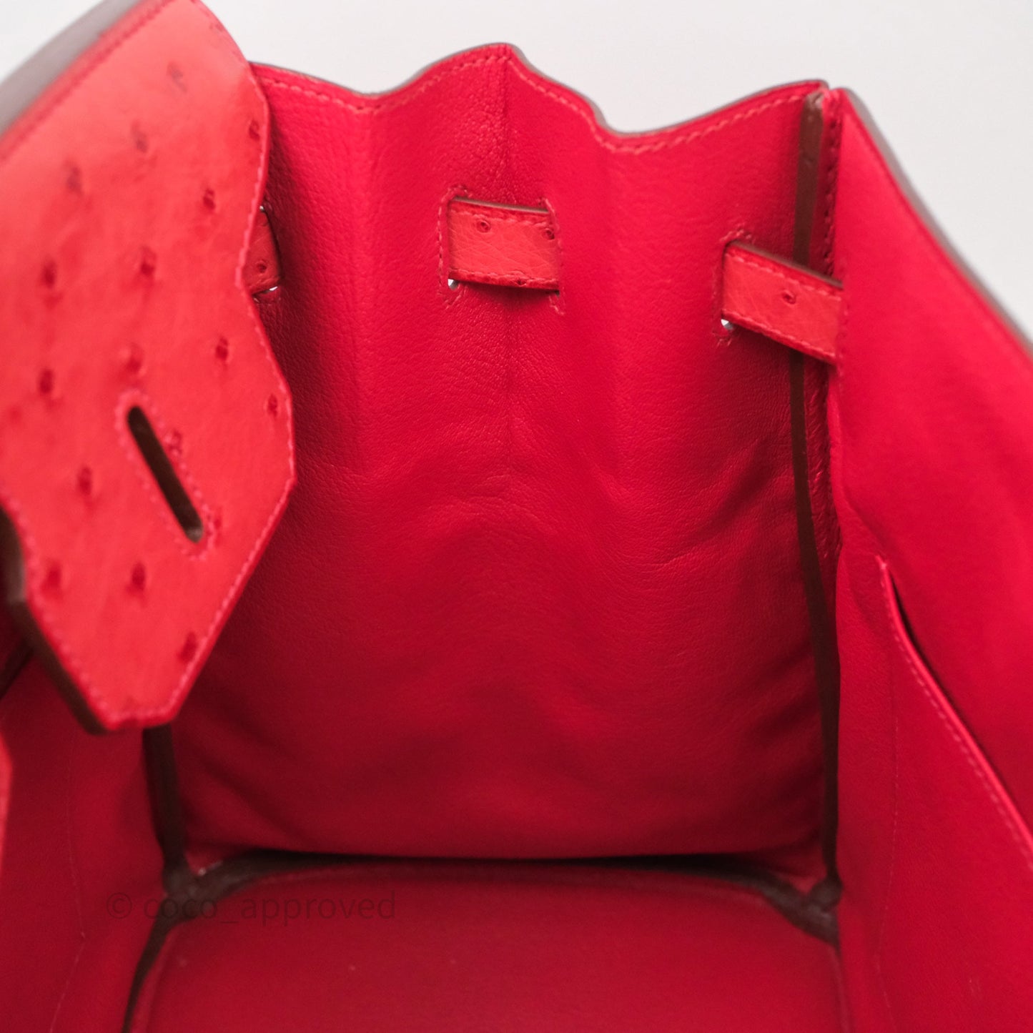 Hermes Birkin 35 Rouge Pivoine 2R Ostrich Gold Hardware