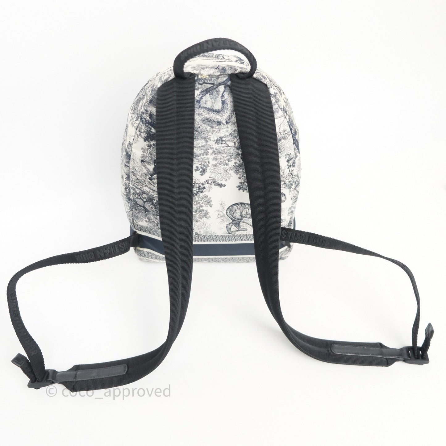 Christian Dior Toile De Jouy Diortravel Backpack White/ Blue Nylon