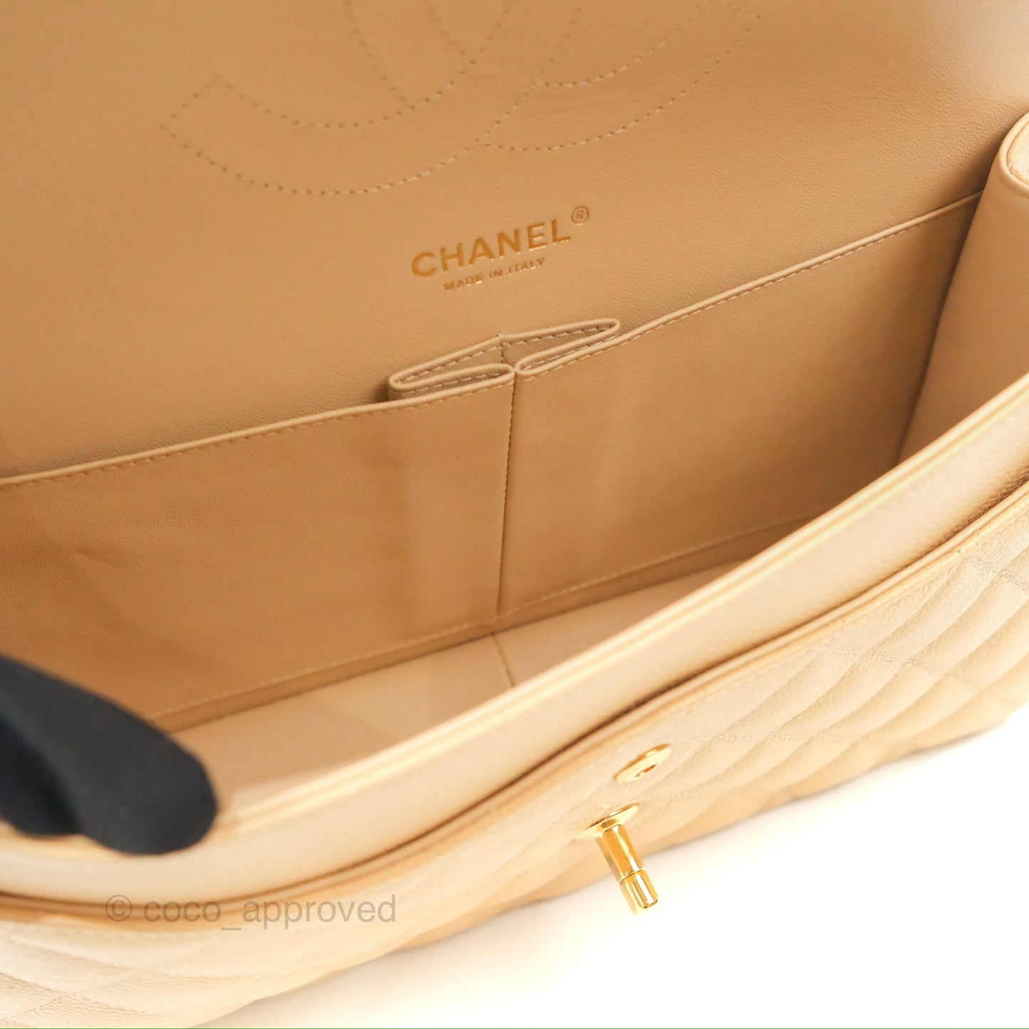 Chanel Jumbo Double Flap Beige Caviar Gold Hardware⁣⁣