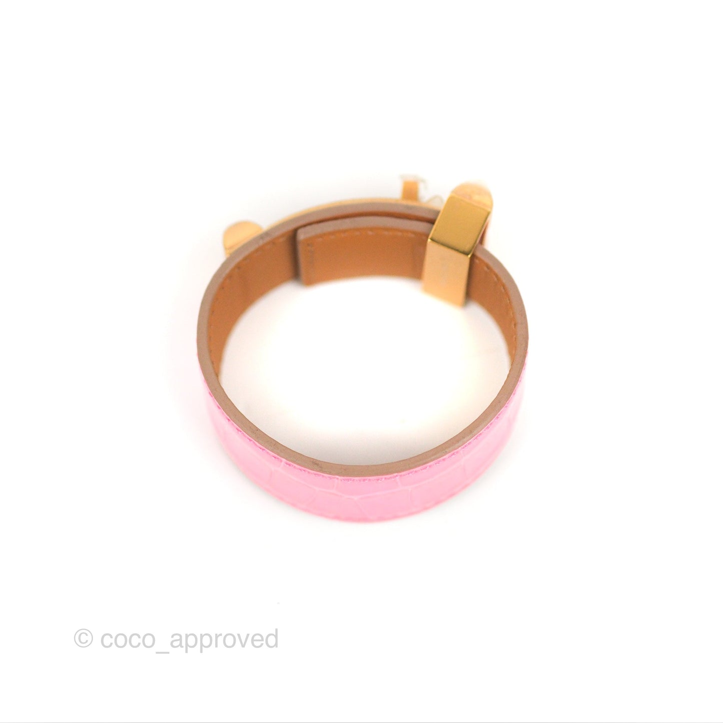 Hermès Collier de Chien 24 Bracelet Rose Bubblegum Niloticus Boreal Crocodile Leather