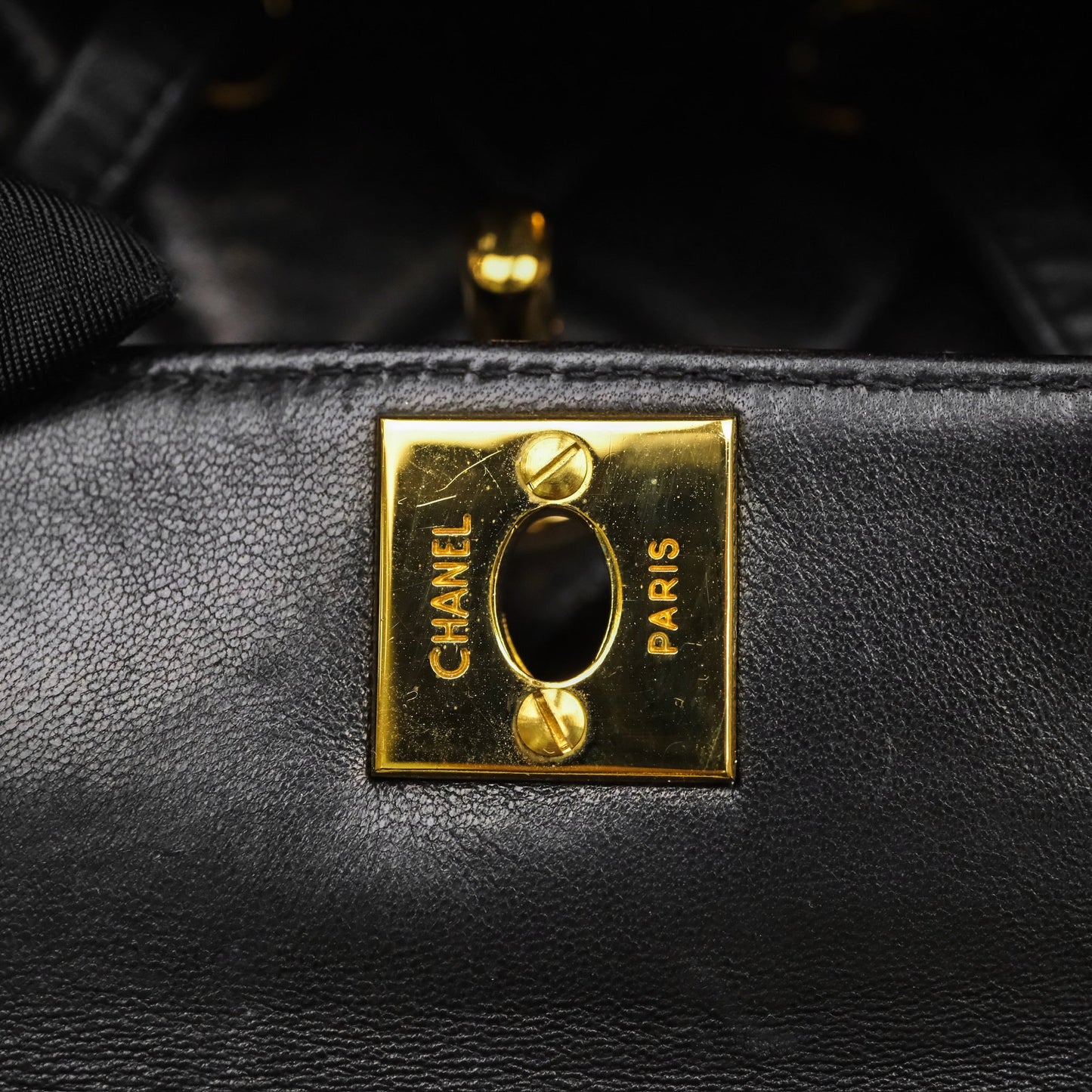 Chanel Vintage CC Duma Backpack Black Lambskin 24K Gold Hardware
