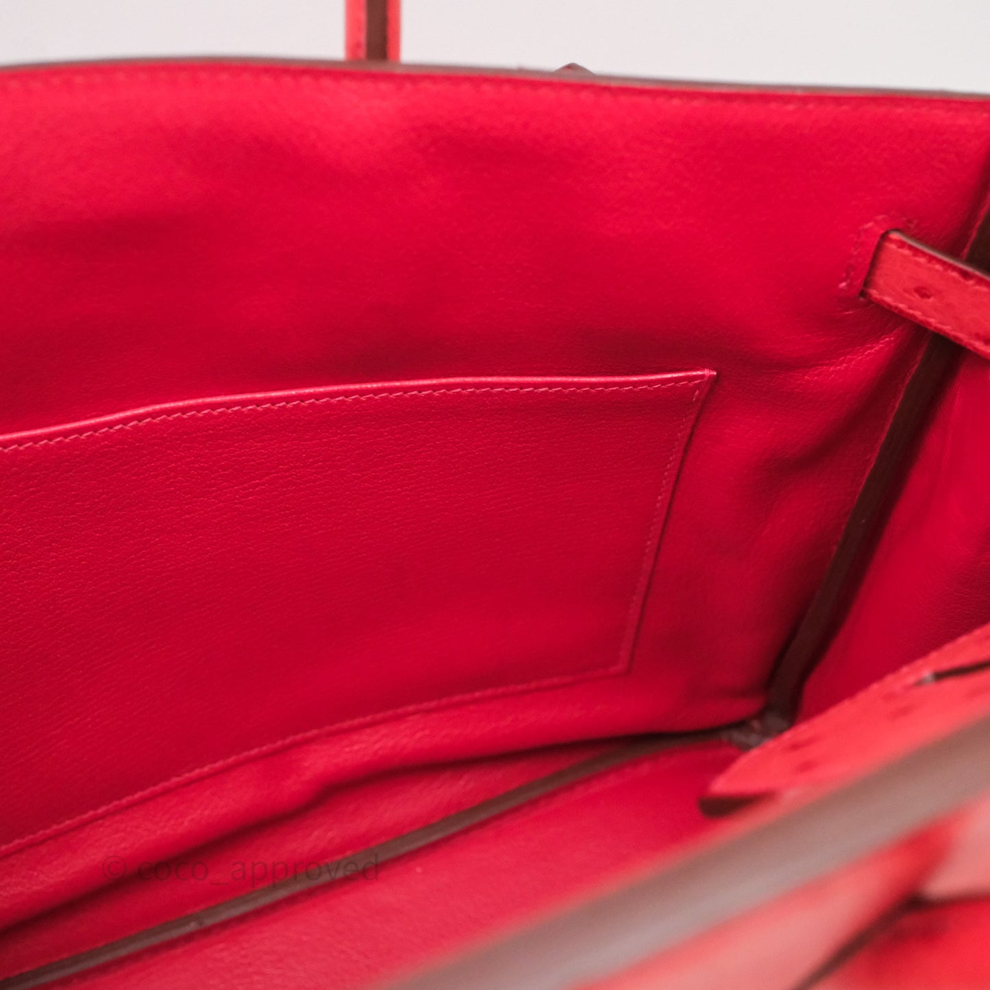 Hermes Birkin 35 Rouge Pivoine 2R Ostrich Gold Hardware
