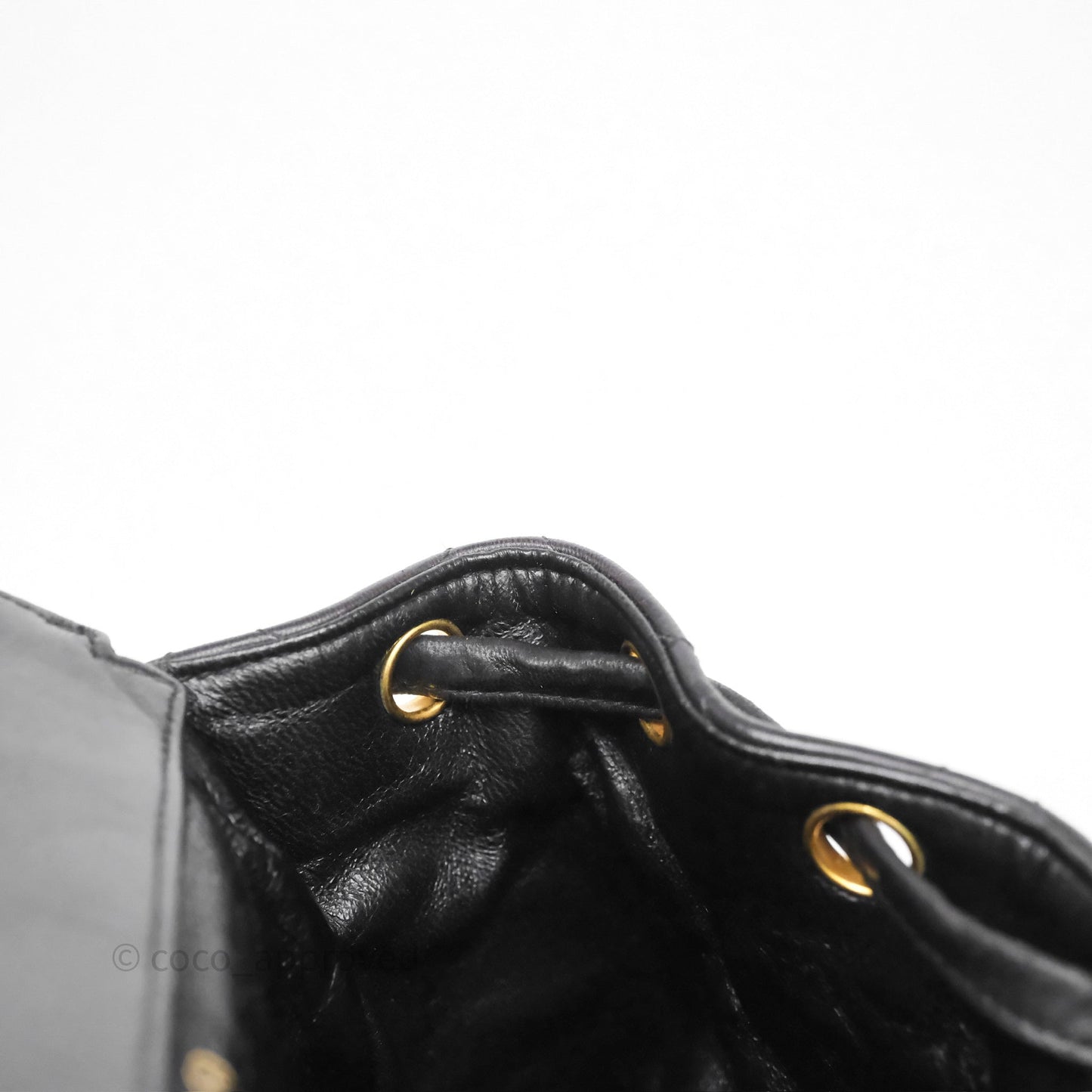 Chanel Vintage CC Duma Backpack Black Lambskin 24K Gold Hardware
