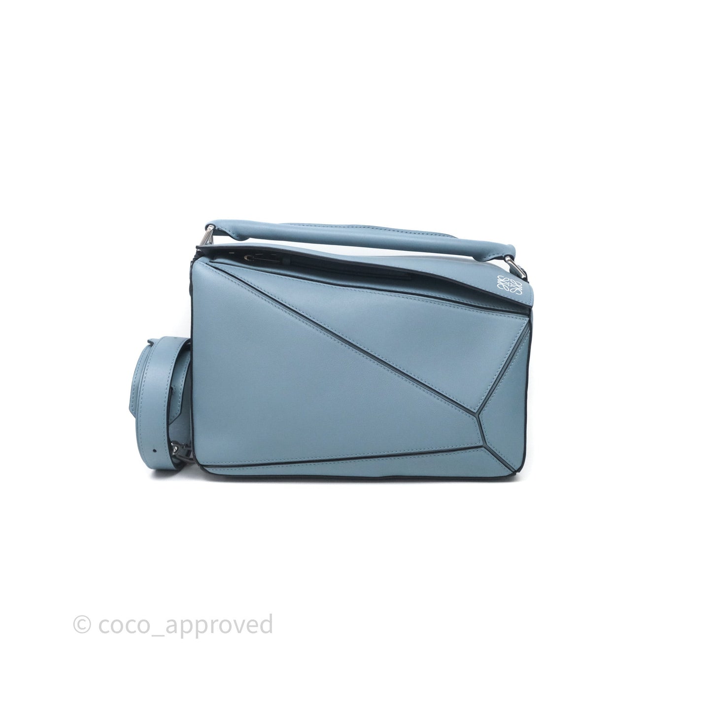 Loewe Medium Puzzle Bag Stone Calfskin Silver Hardware