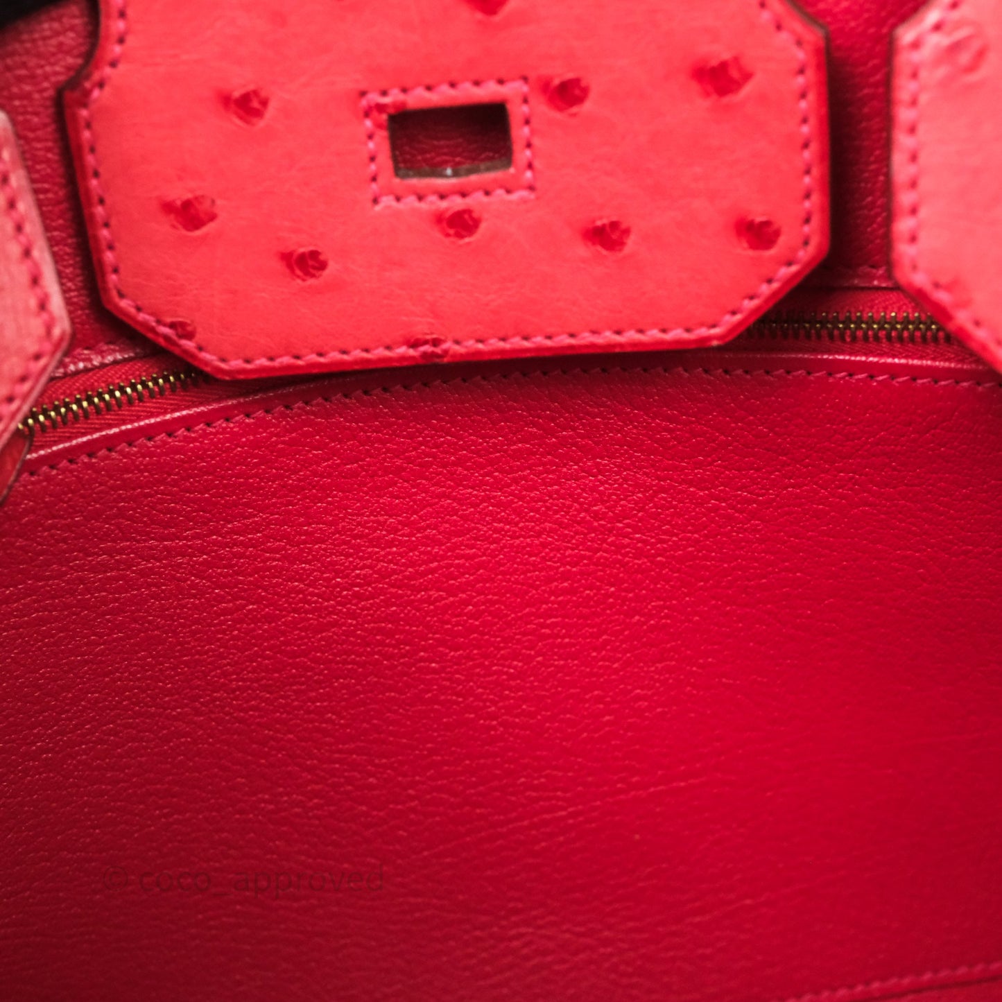 Hermes Birkin 35 Rouge Pivoine 2R Ostrich Gold Hardware