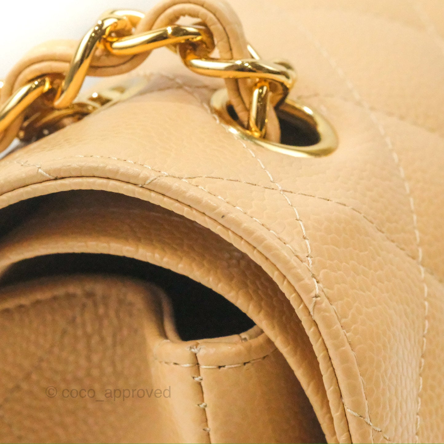 Chanel Jumbo Double Flap Beige Caviar Gold Hardware⁣⁣