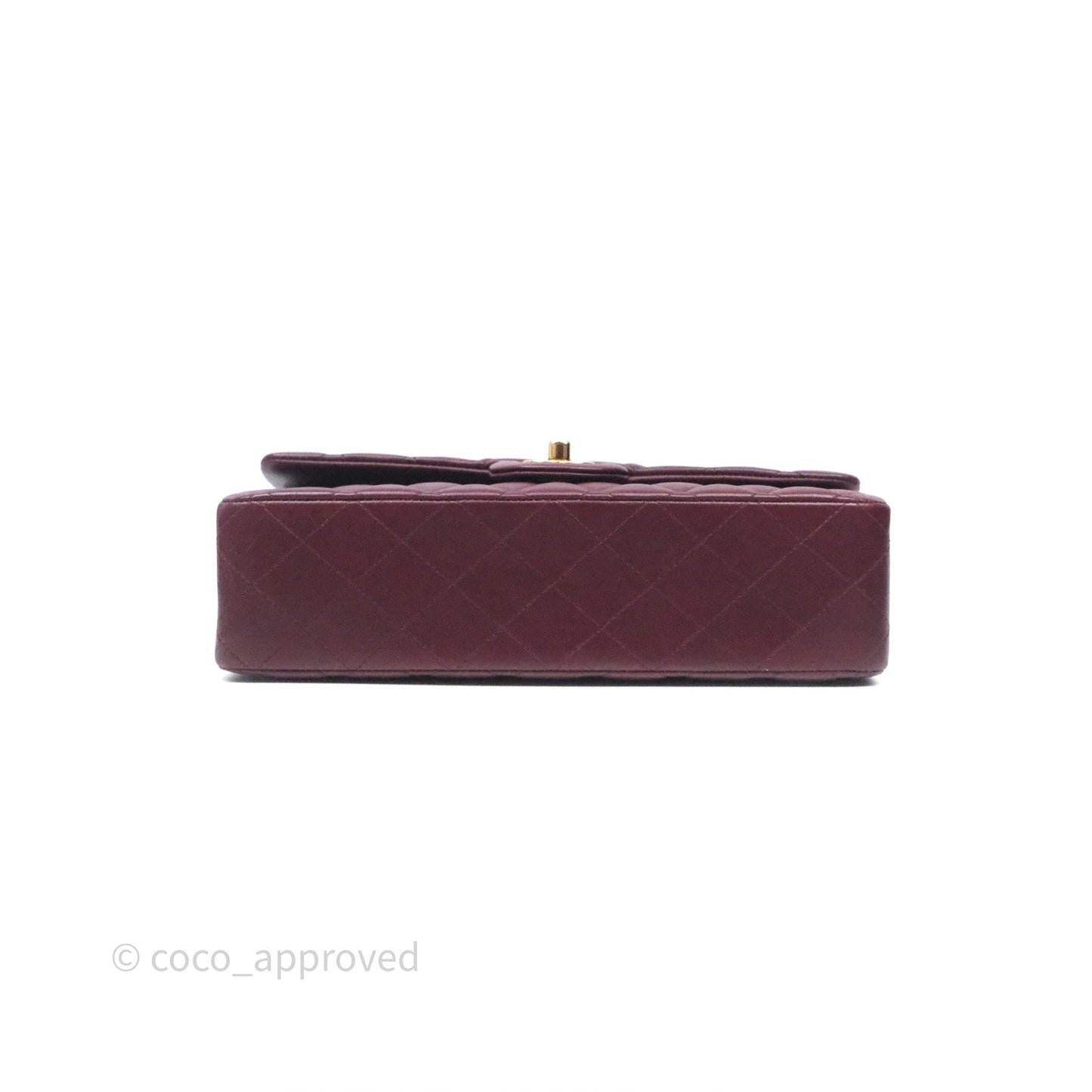 Chanel Classic M/L Medium Flap Quilted Burgundy Lambskin Gold Hardware