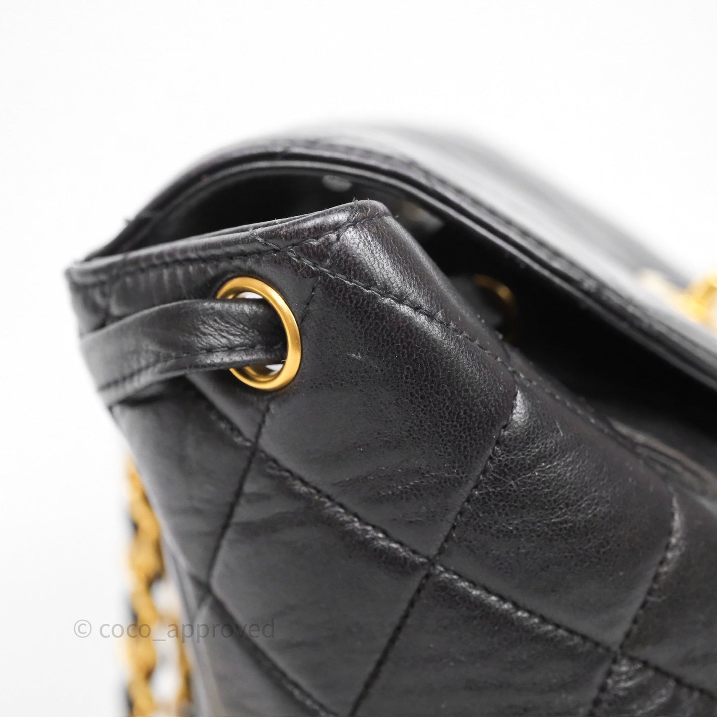 Chanel Vintage CC Duma Backpack Black Lambskin 24K Gold Hardware
