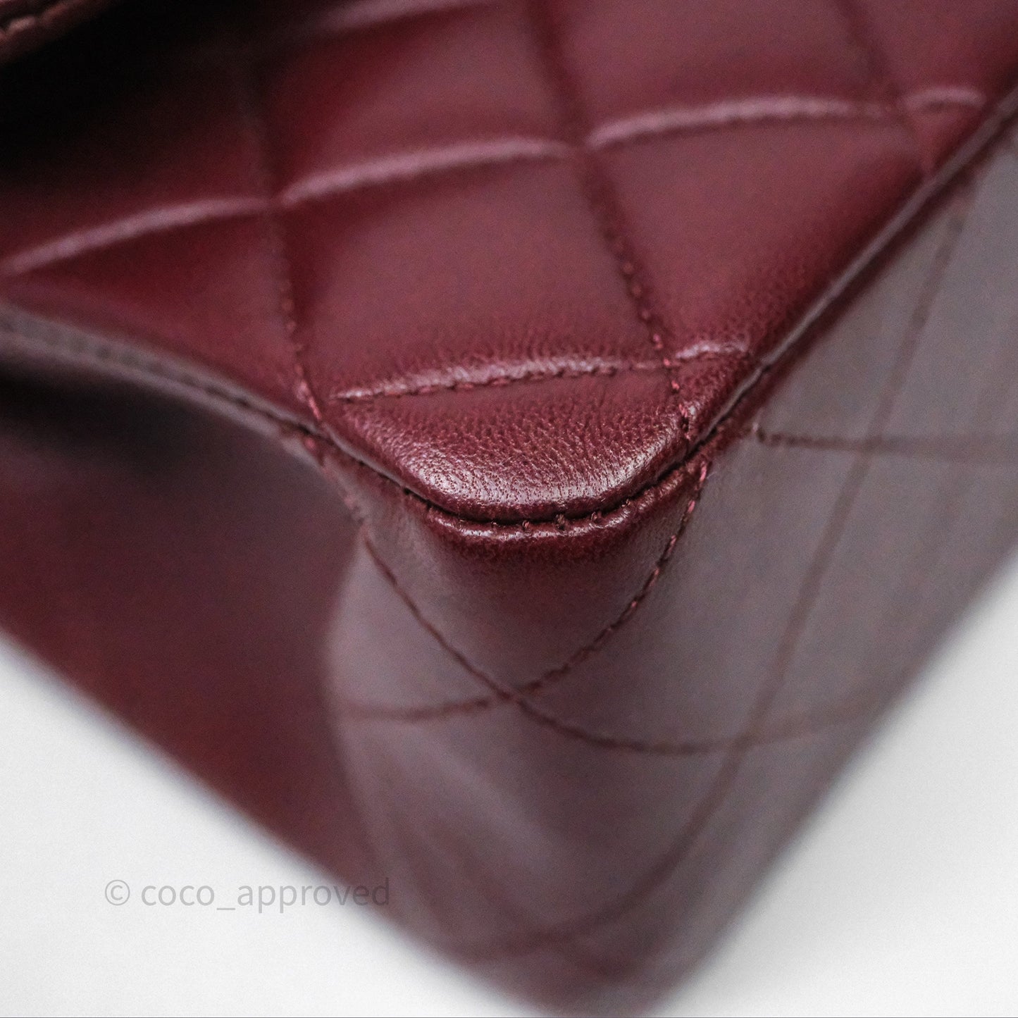 Chanel Classic M/L Medium Flap Quilted Burgundy Lambskin Gold Hardware