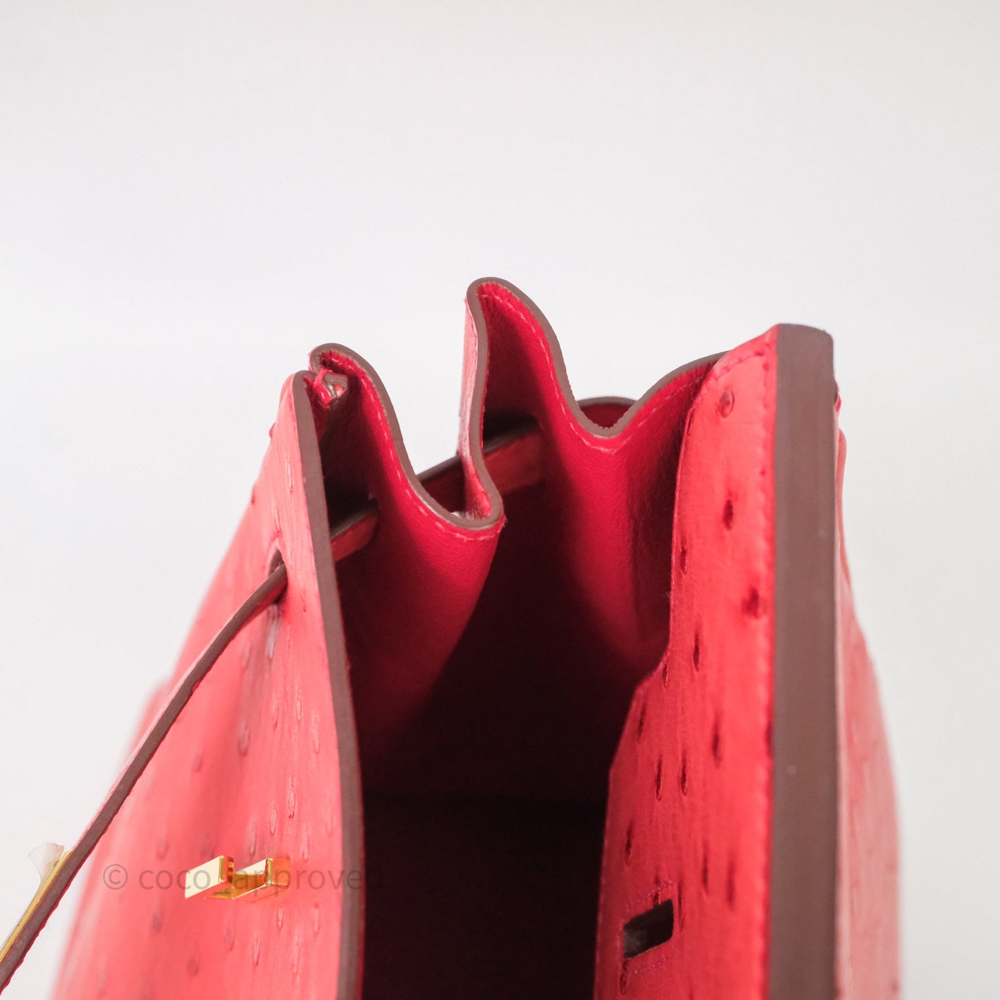 Hermes Birkin 35 Rouge Pivoine 2R Ostrich Gold Hardware