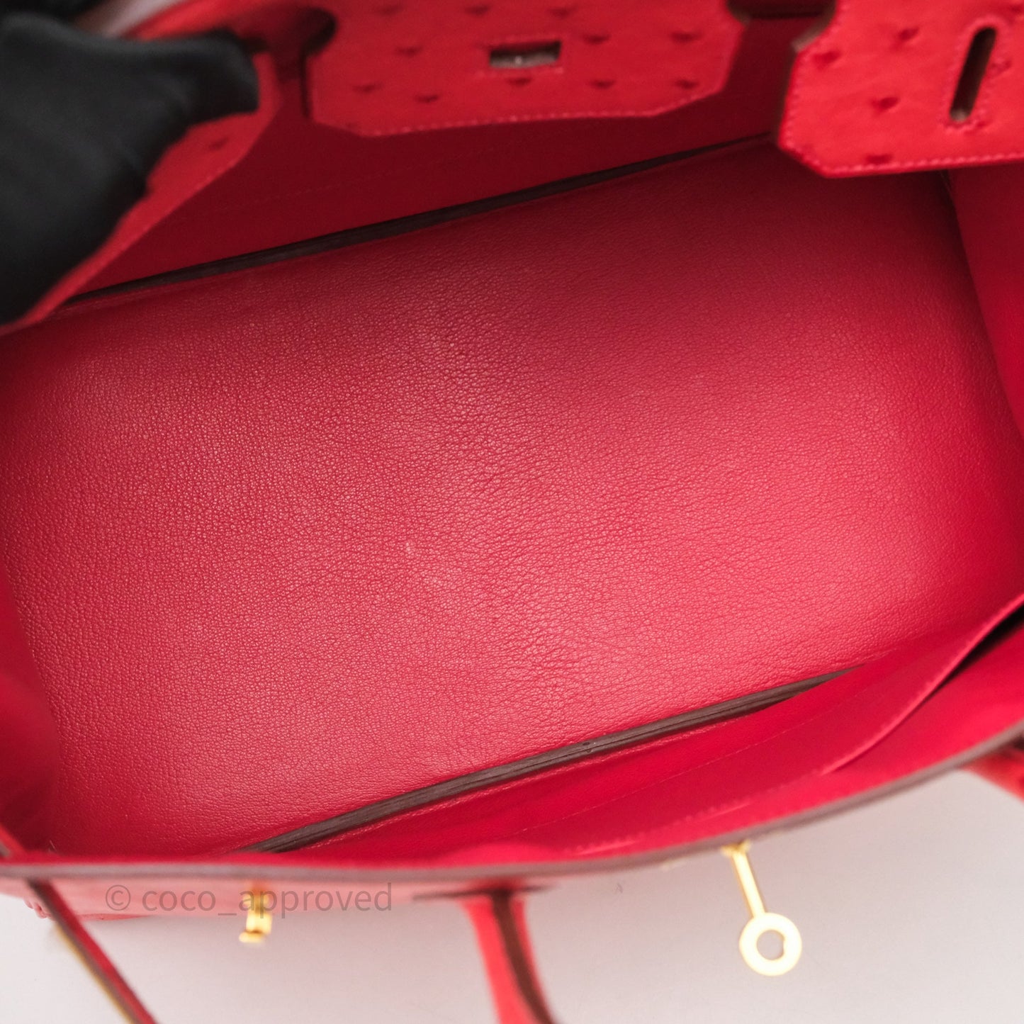 Hermes Birkin 35 Rouge Pivoine 2R Ostrich Gold Hardware