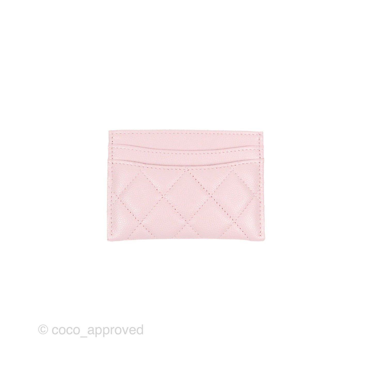 Chanel Classic Flat Card Holder Pink Caviar Gold Hardware