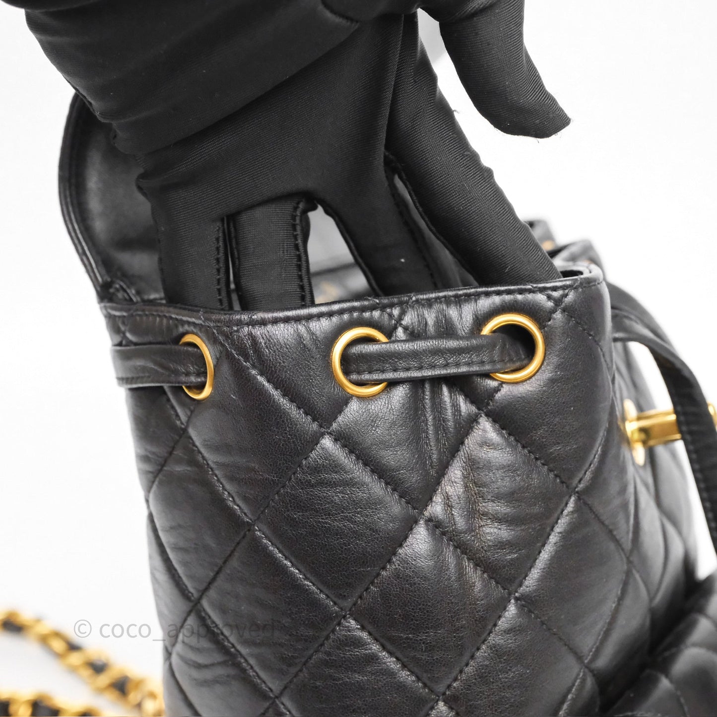 Chanel Vintage CC Duma Backpack Black Lambskin 24K Gold Hardware