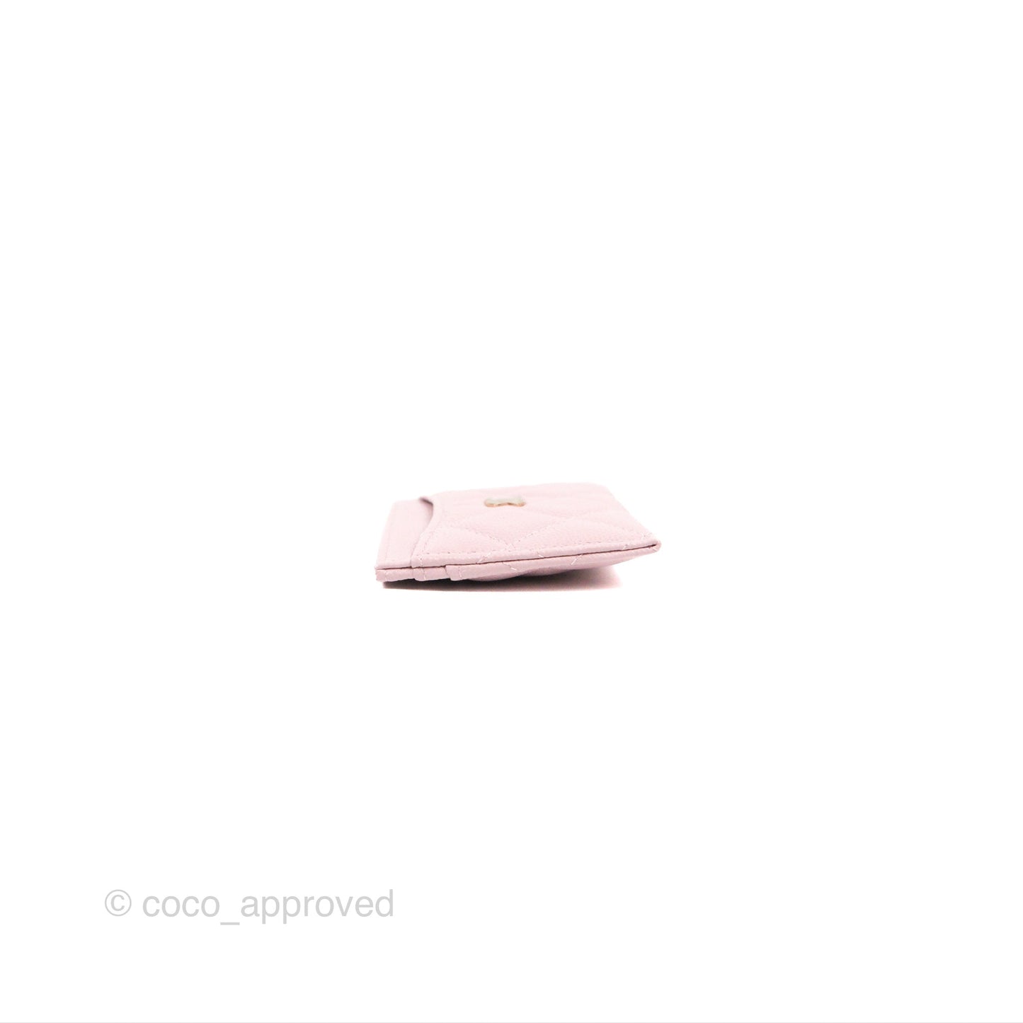 Chanel Classic Flat Card Holder Pink Caviar Gold Hardware