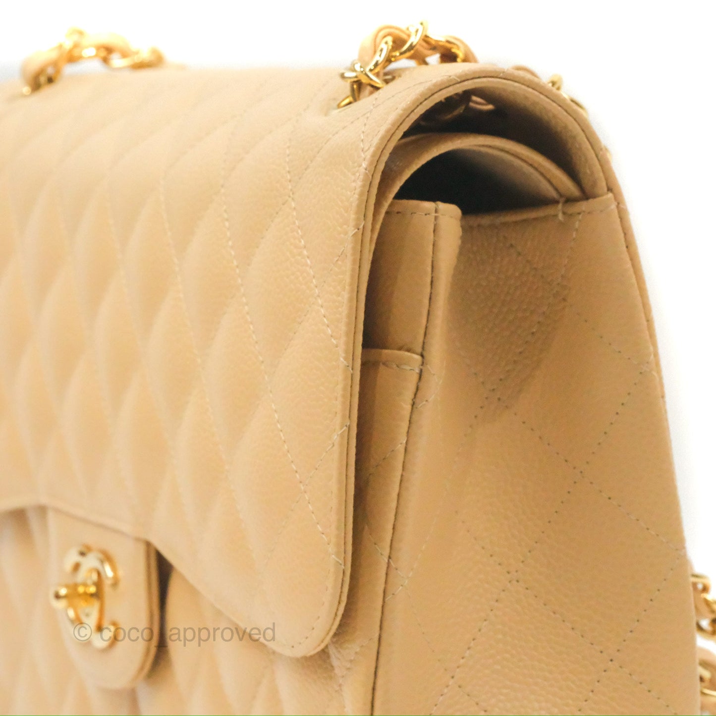 Chanel Jumbo Double Flap Beige Caviar Gold Hardware⁣⁣