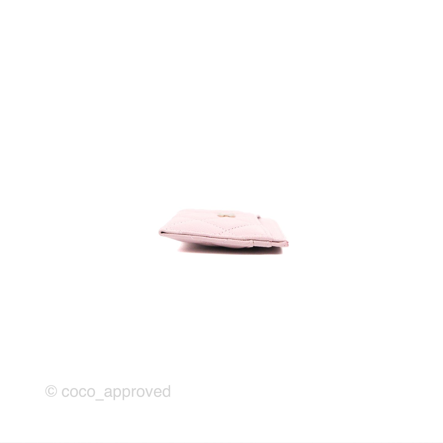 Chanel Classic Flat Card Holder Pink Caviar Gold Hardware