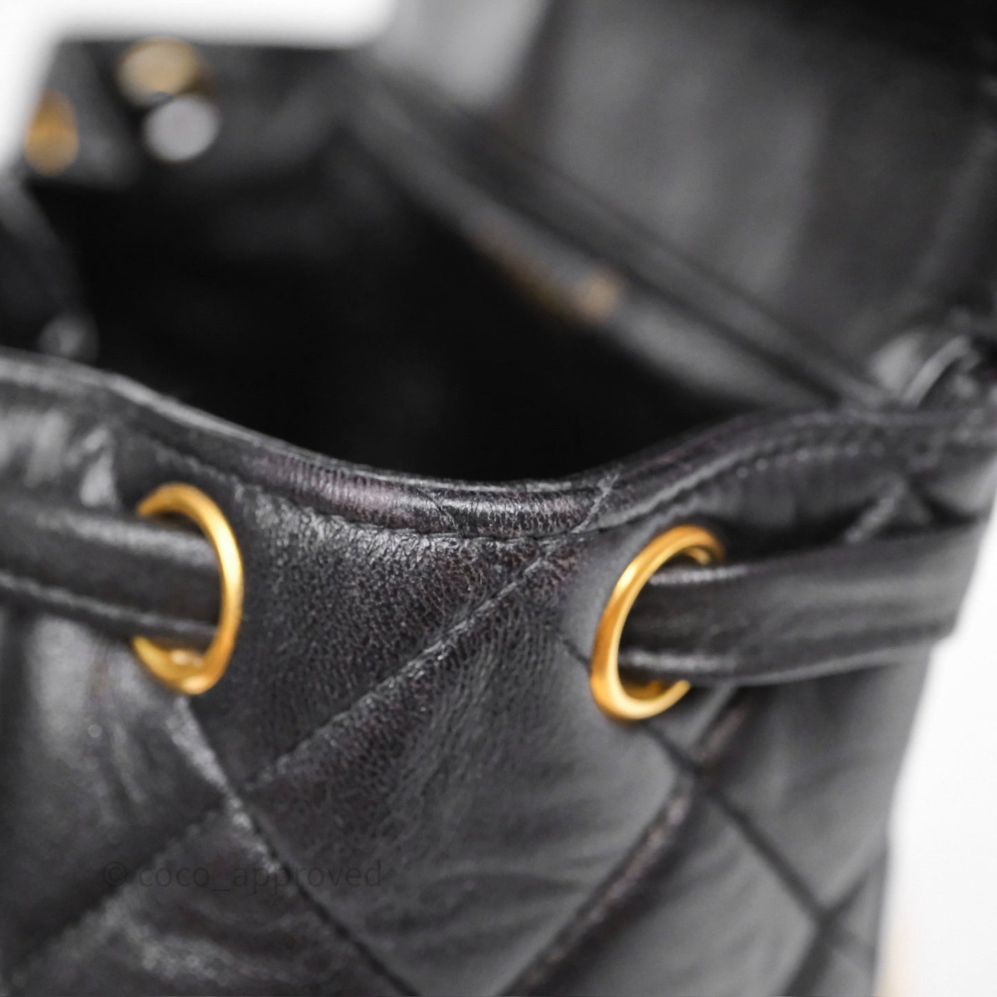 Chanel Vintage CC Duma Backpack Black Lambskin 24K Gold Hardware