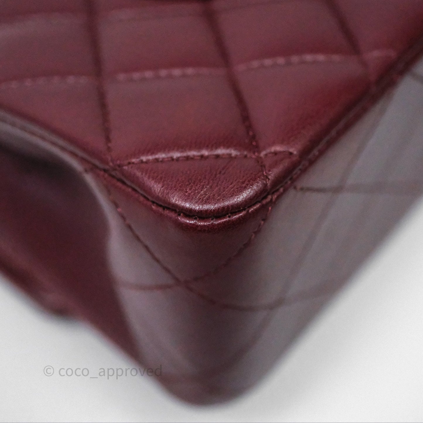 Chanel Classic M/L Medium Flap Quilted Burgundy Lambskin Gold Hardware